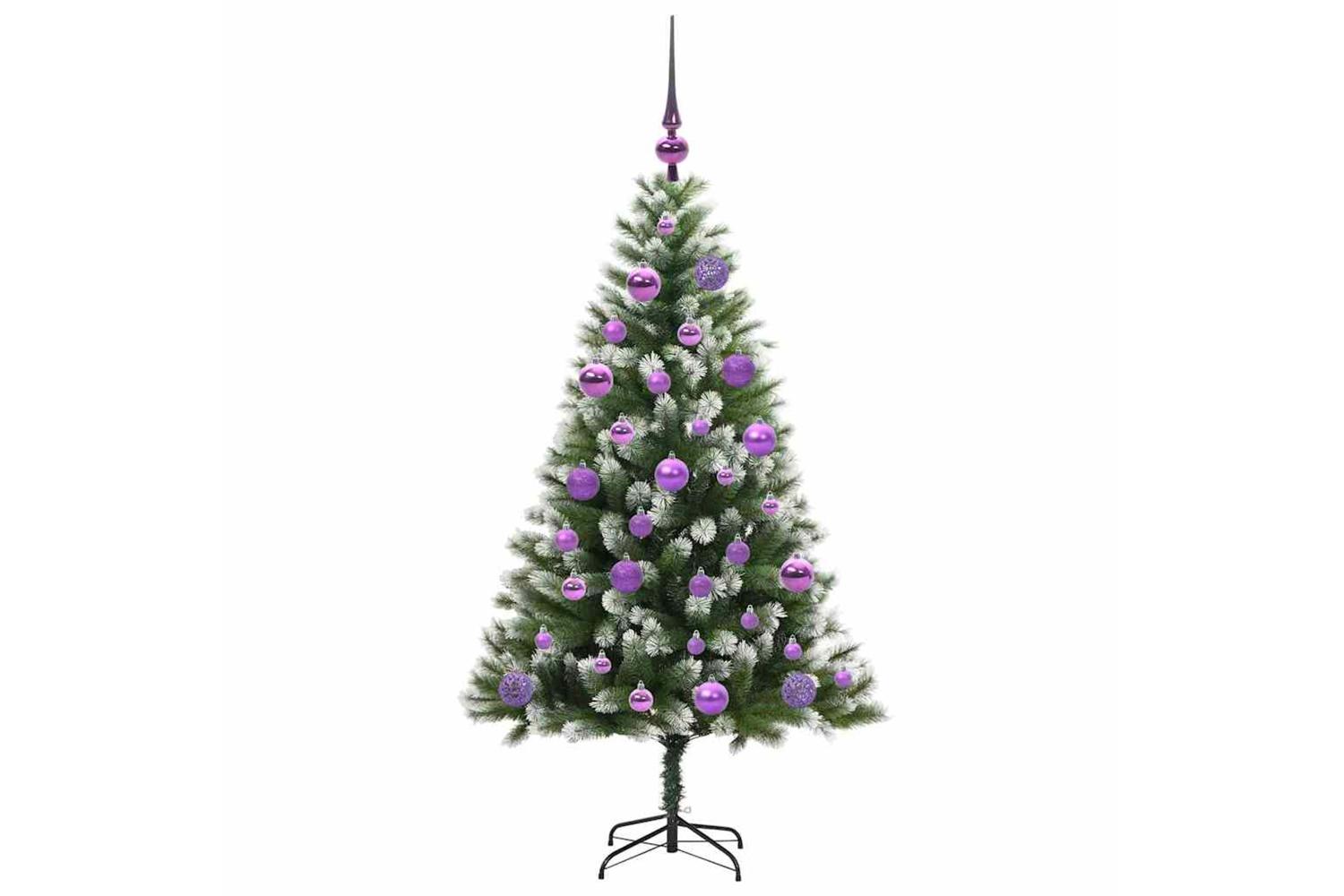 Vidaxl Artificial Hinged Christmas Tree With Flocked Snow 120 Cm-4