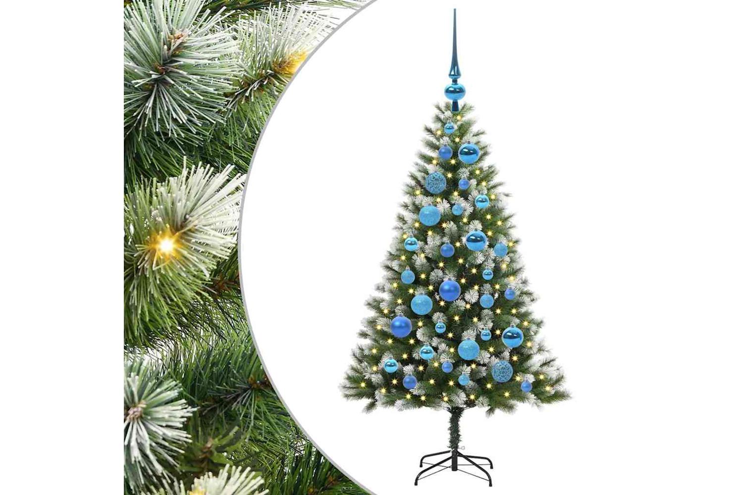 Vidaxl Artificial Hinged Christmas Tree With Flocked Snow 120 Cm-2