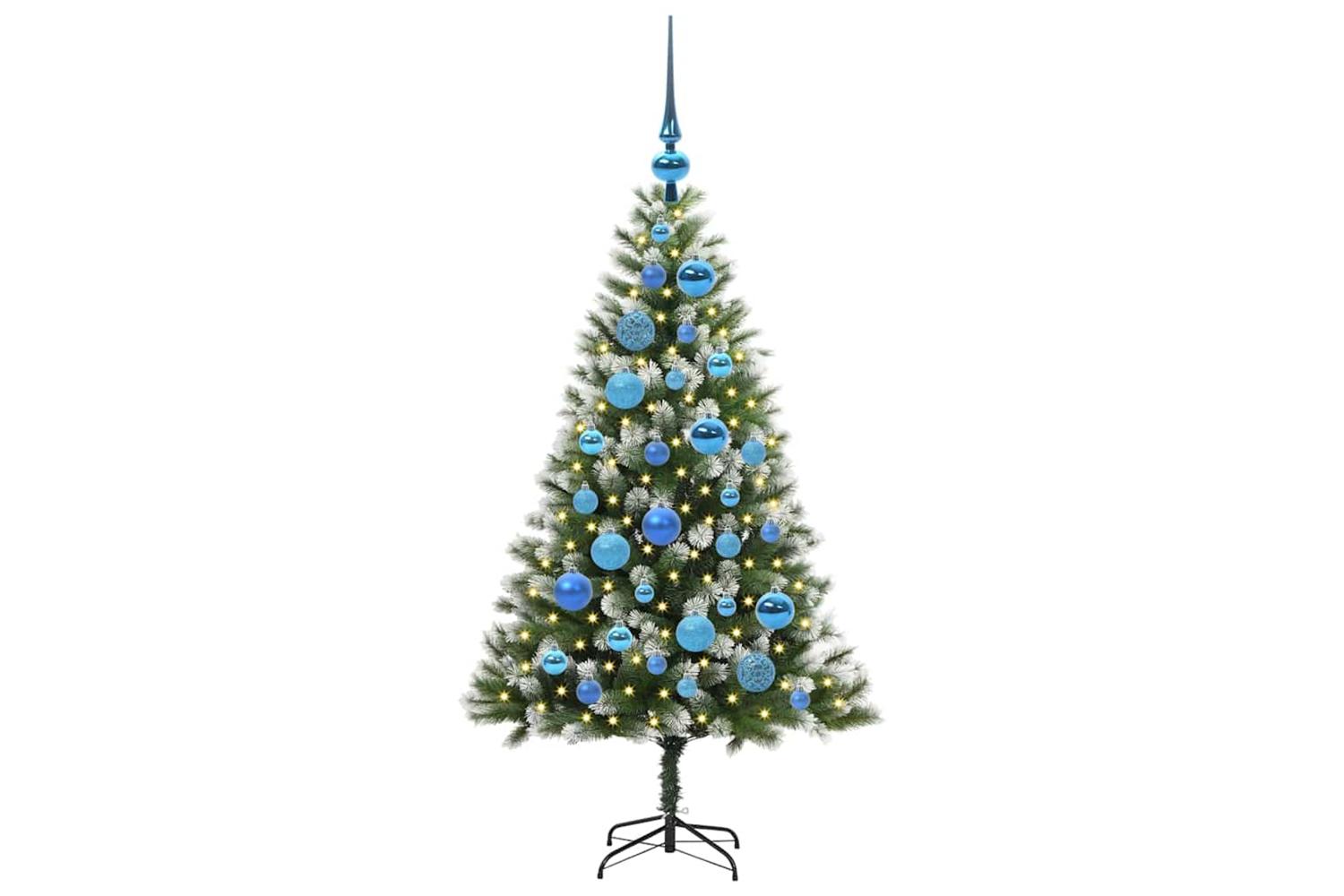Vidaxl Artificial Hinged Christmas Tree With Flocked Snow 120 Cm-3