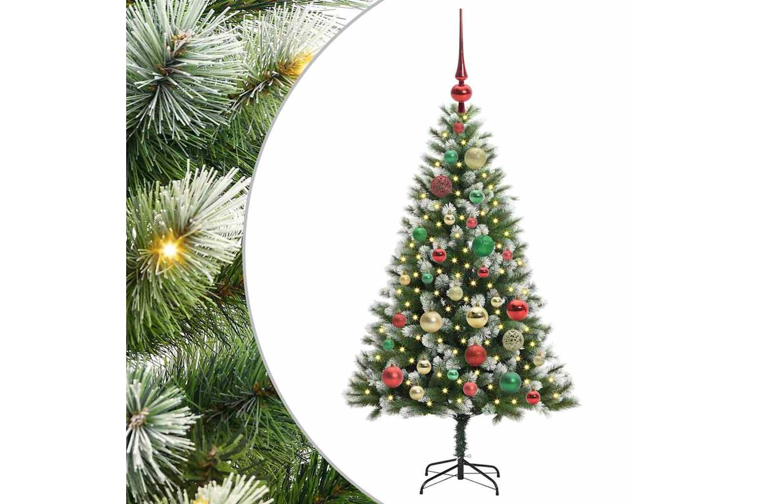 Vidaxl Artificial Hinged Christmas Tree With Flocked Snow 120 Cm-2