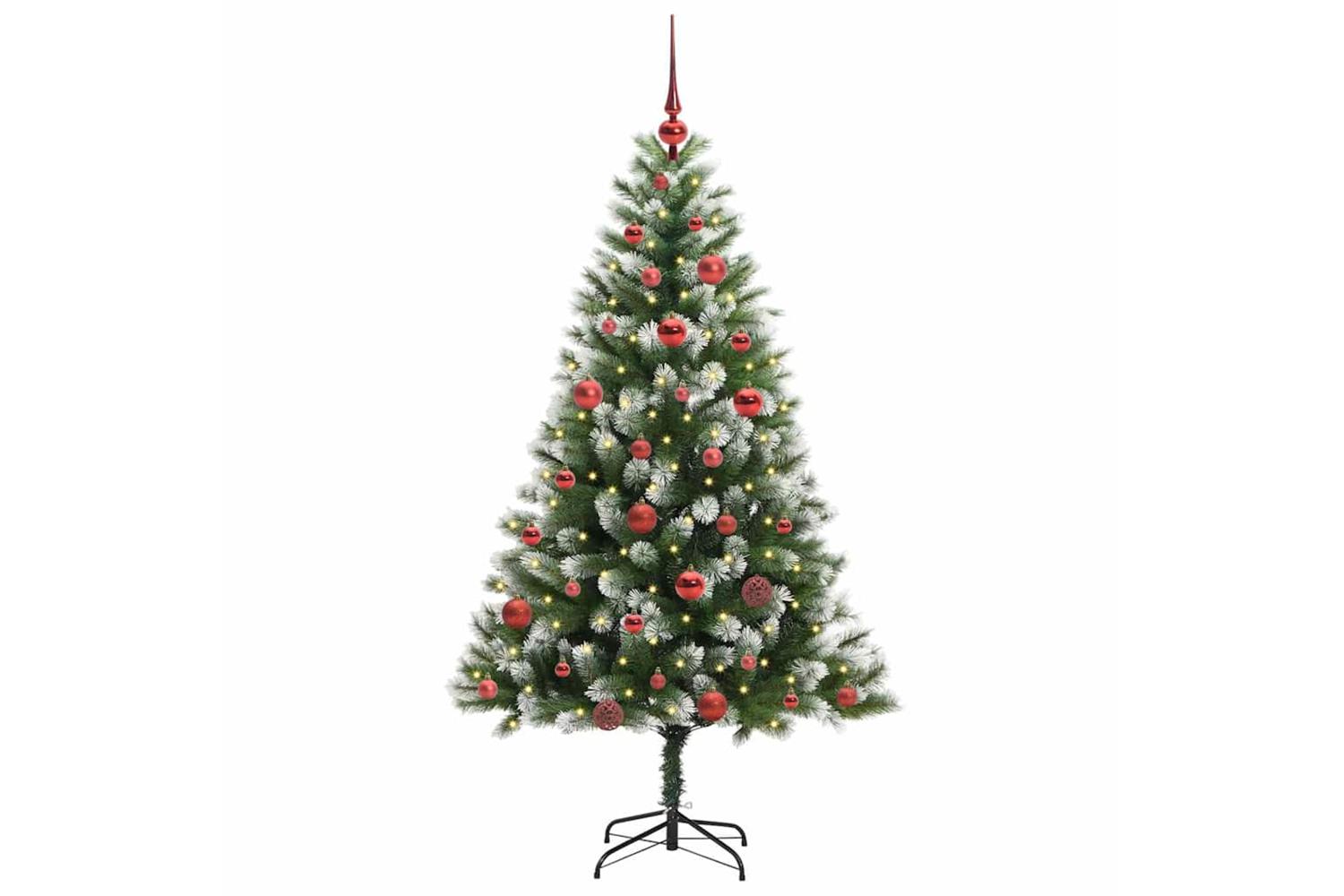 Vidaxl Artificial Hinged Christmas Tree With Flocked Snow 150 Cm-3