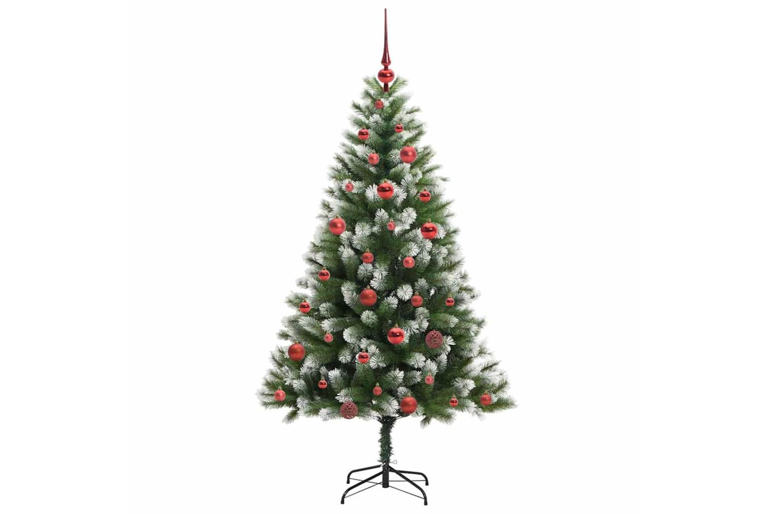 Vidaxl Artificial Hinged Christmas Tree With Flocked Snow 150 Cm-4