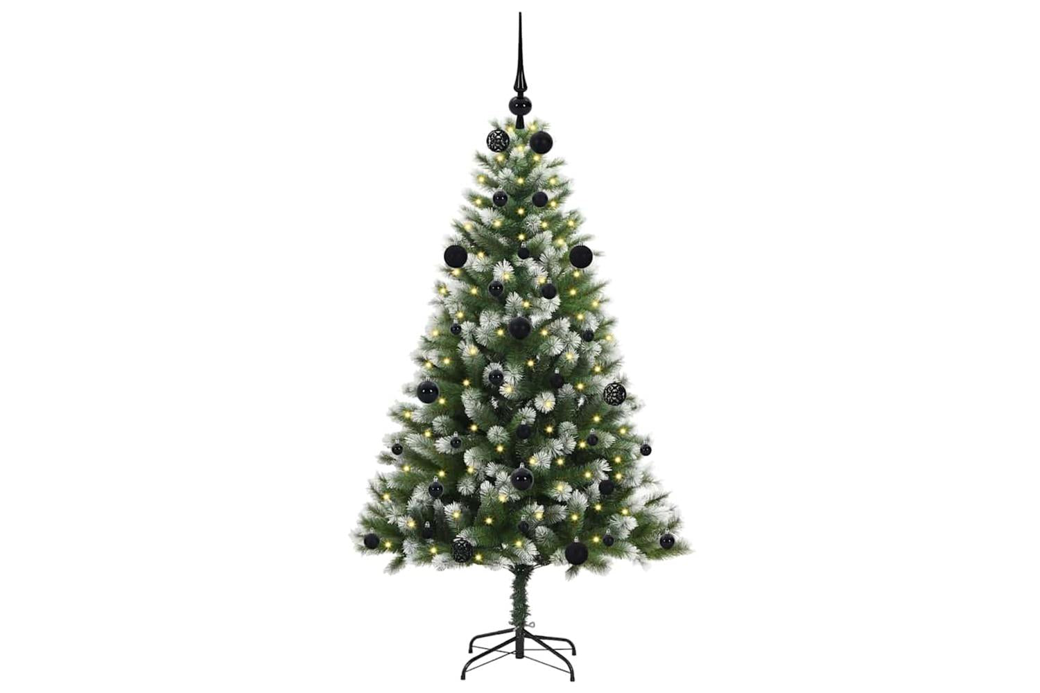 Vidaxl Artificial Hinged Christmas Tree With Flocked Snow 150 Cm-3