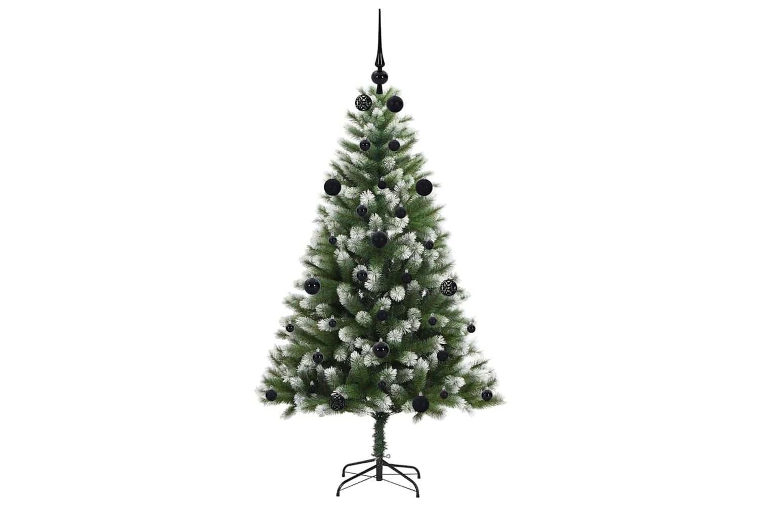 Vidaxl Artificial Hinged Christmas Tree With Flocked Snow 150 Cm-4