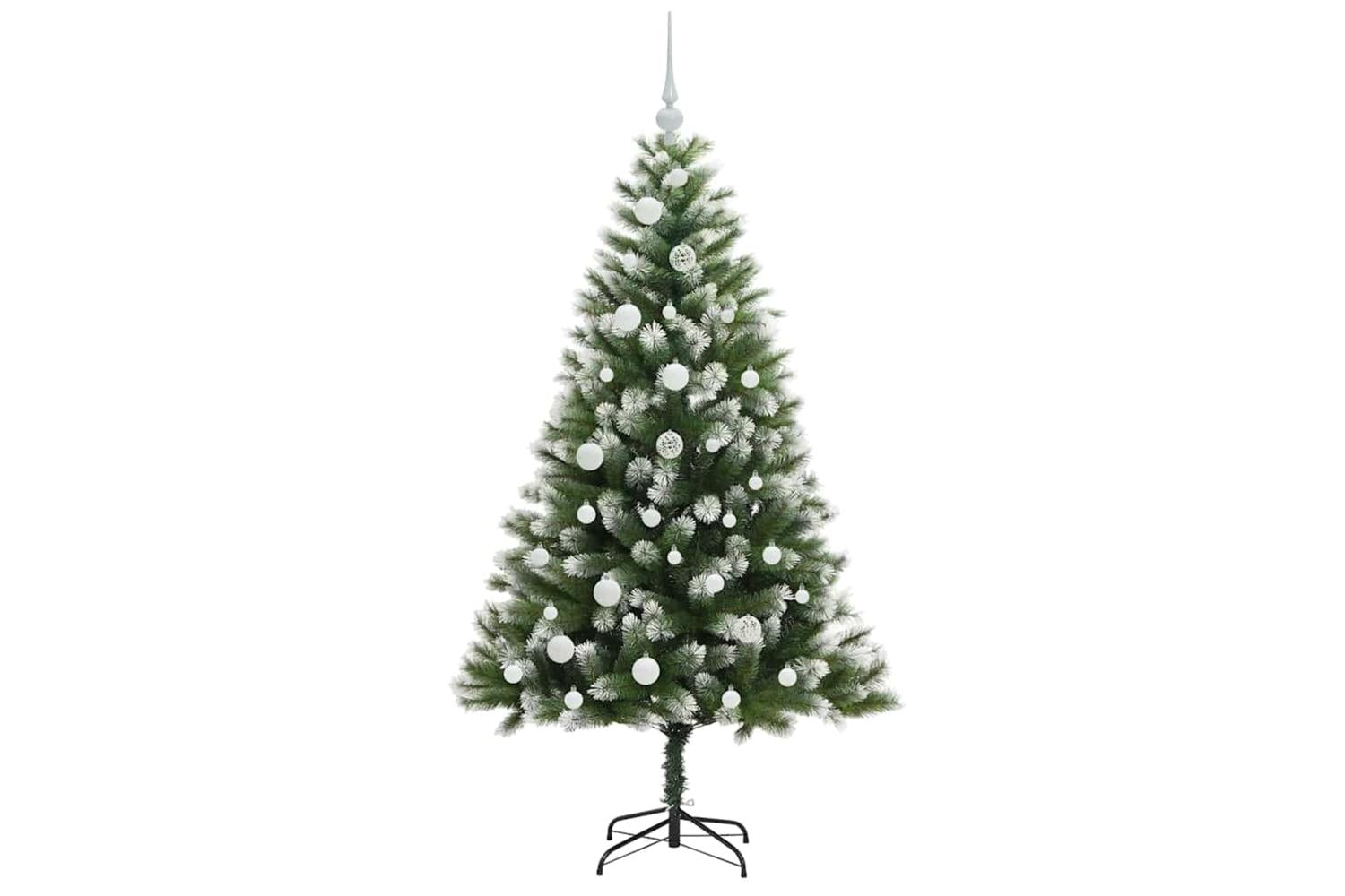 Vidaxl Artificial Hinged Christmas Tree With Flocked Snow 150 Cm-4