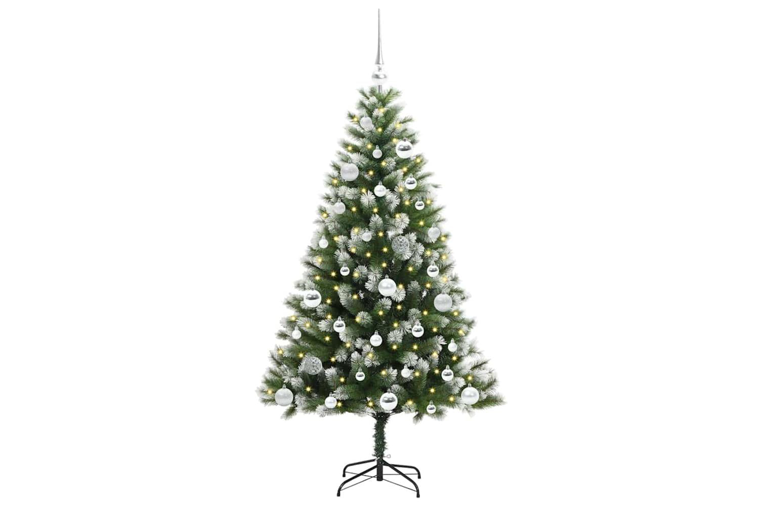 Vidaxl Artificial Hinged Christmas Tree With Flocked Snow 150 Cm-3