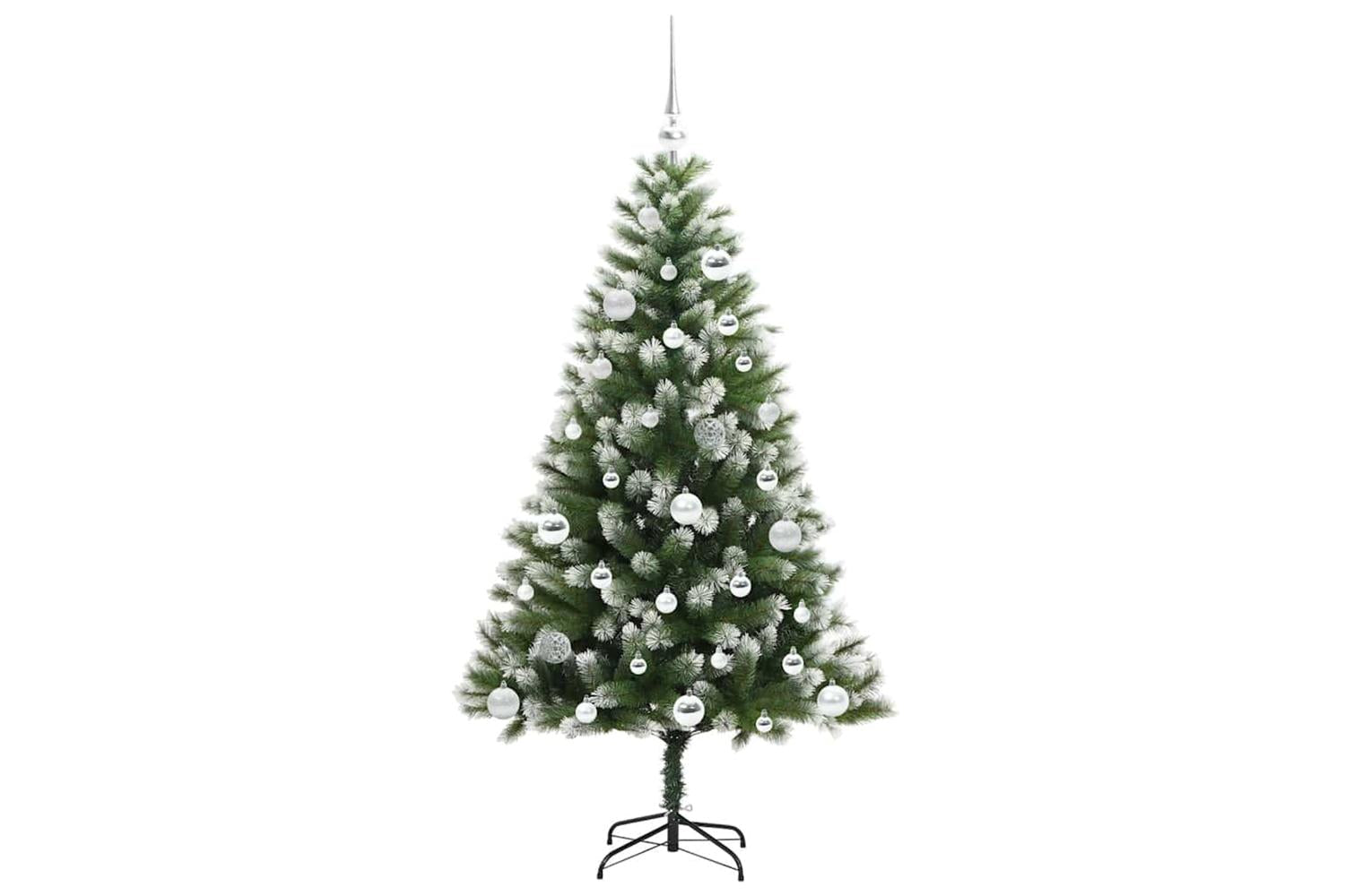 Vidaxl Artificial Hinged Christmas Tree With Flocked Snow 150 Cm-4