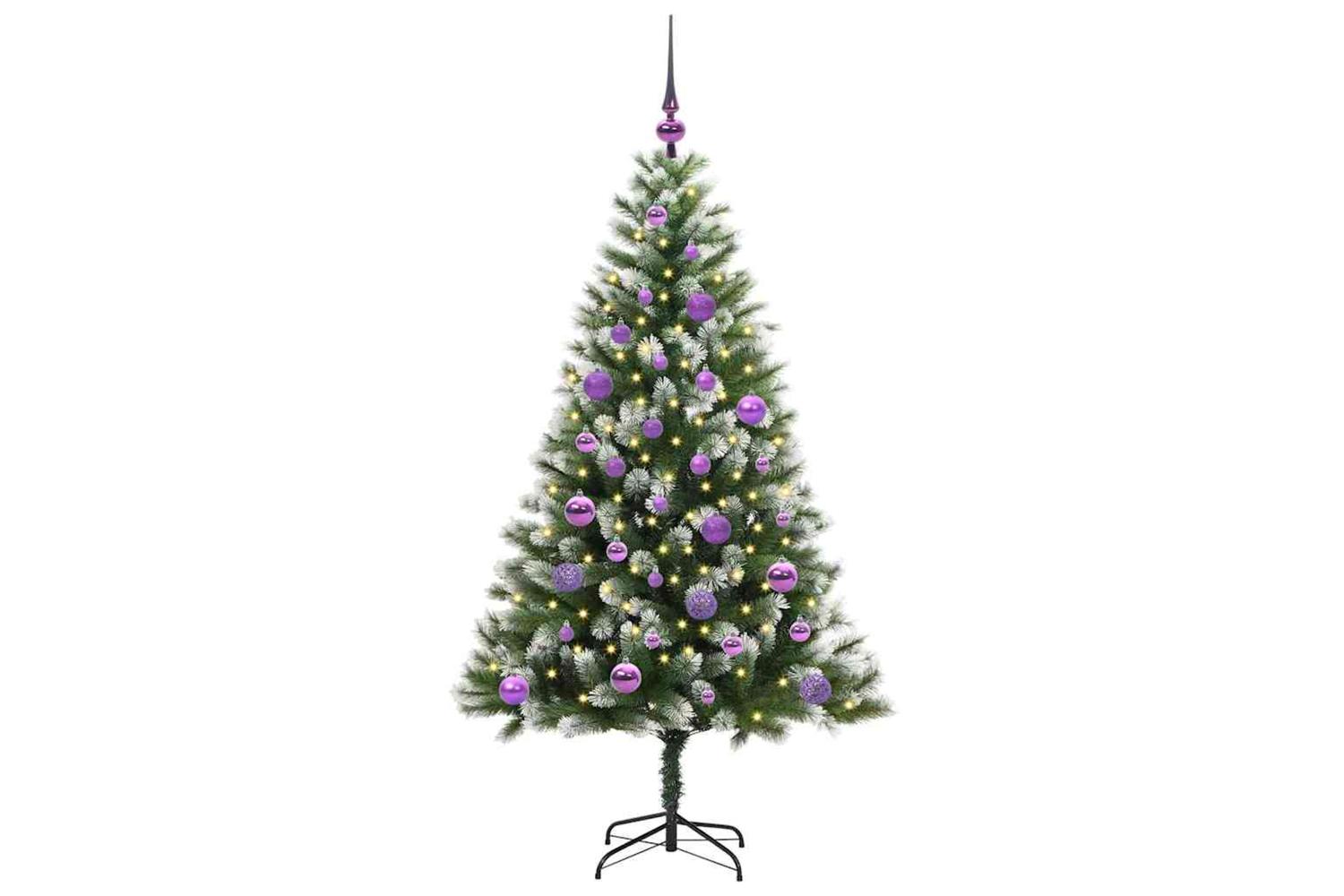 Vidaxl Artificial Hinged Christmas Tree With Flocked Snow 150 Cm-3