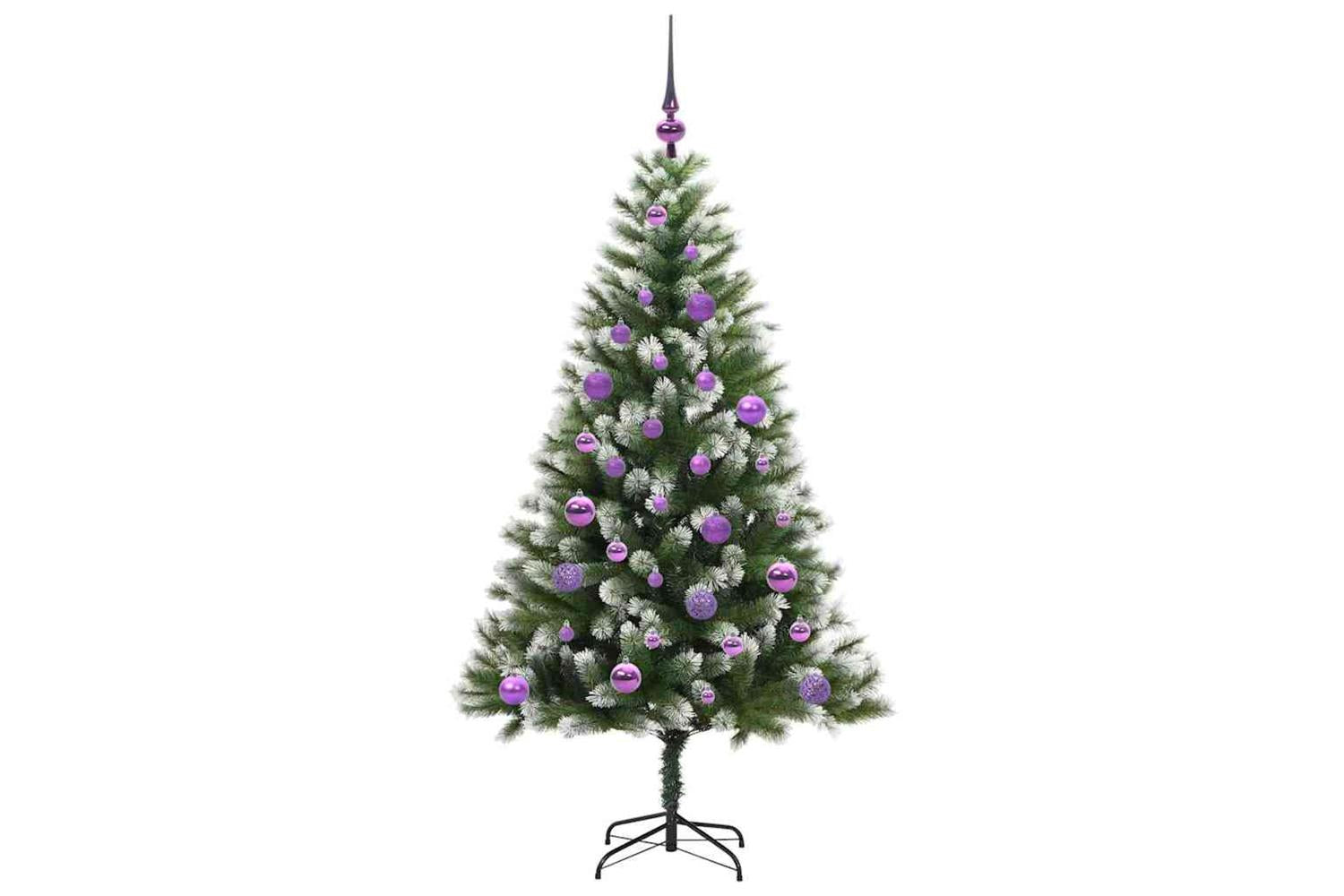 Vidaxl Artificial Hinged Christmas Tree With Flocked Snow 150 Cm-4