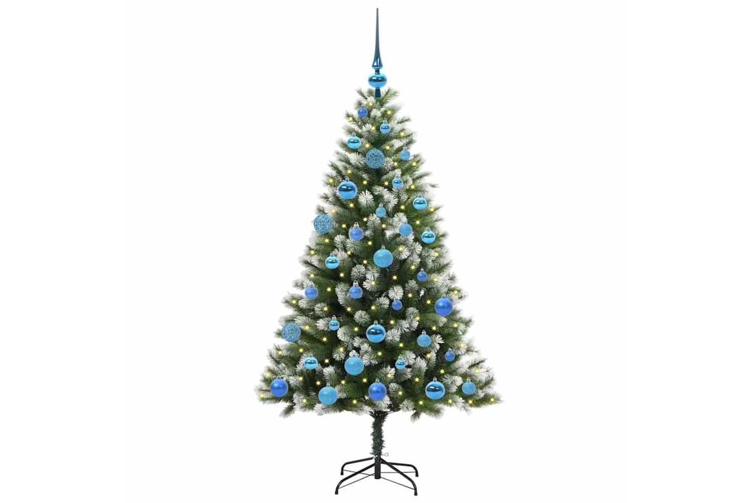 Vidaxl Artificial Hinged Christmas Tree With Flocked Snow 150 Cm-3