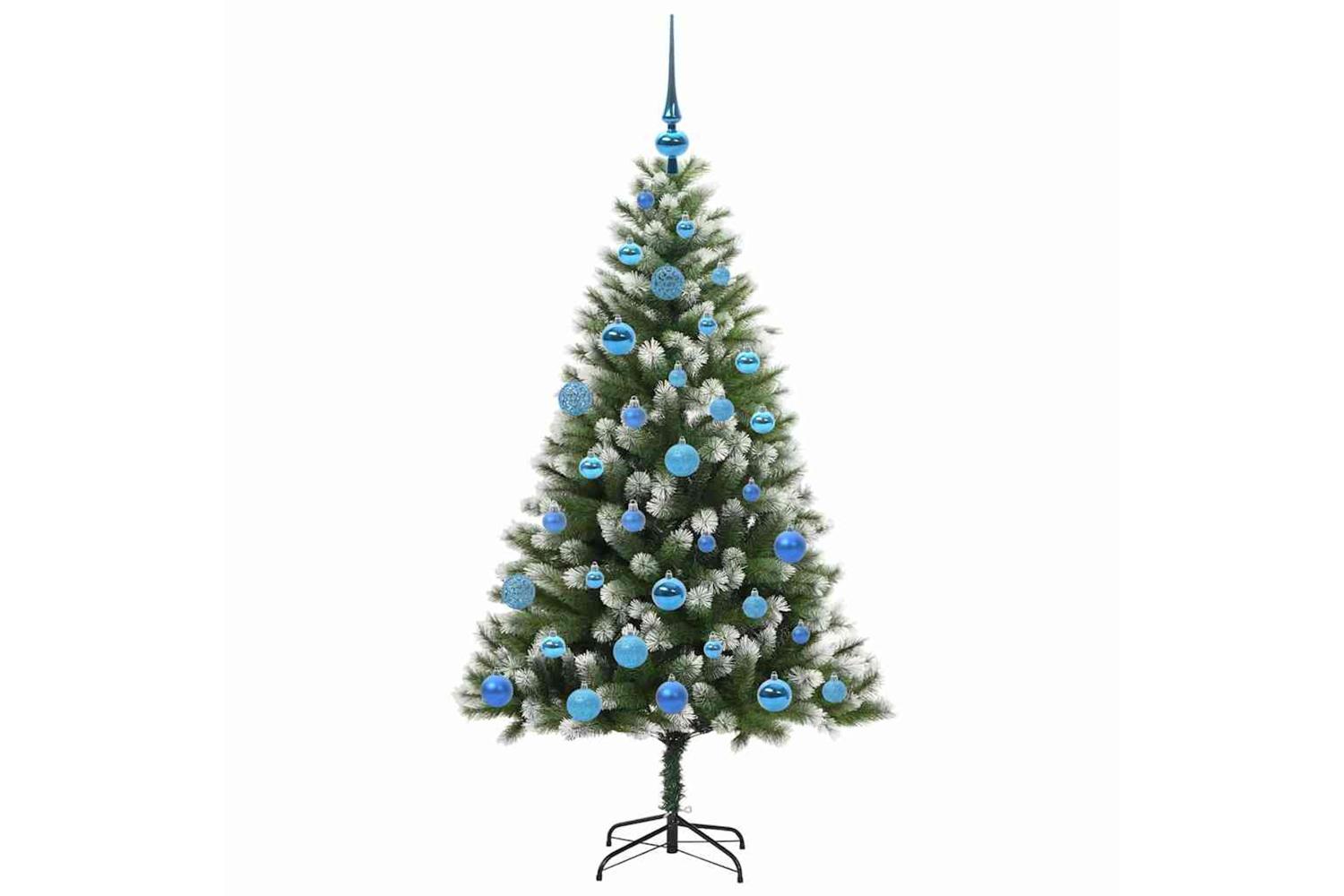 Vidaxl Artificial Hinged Christmas Tree With Flocked Snow 150 Cm-4