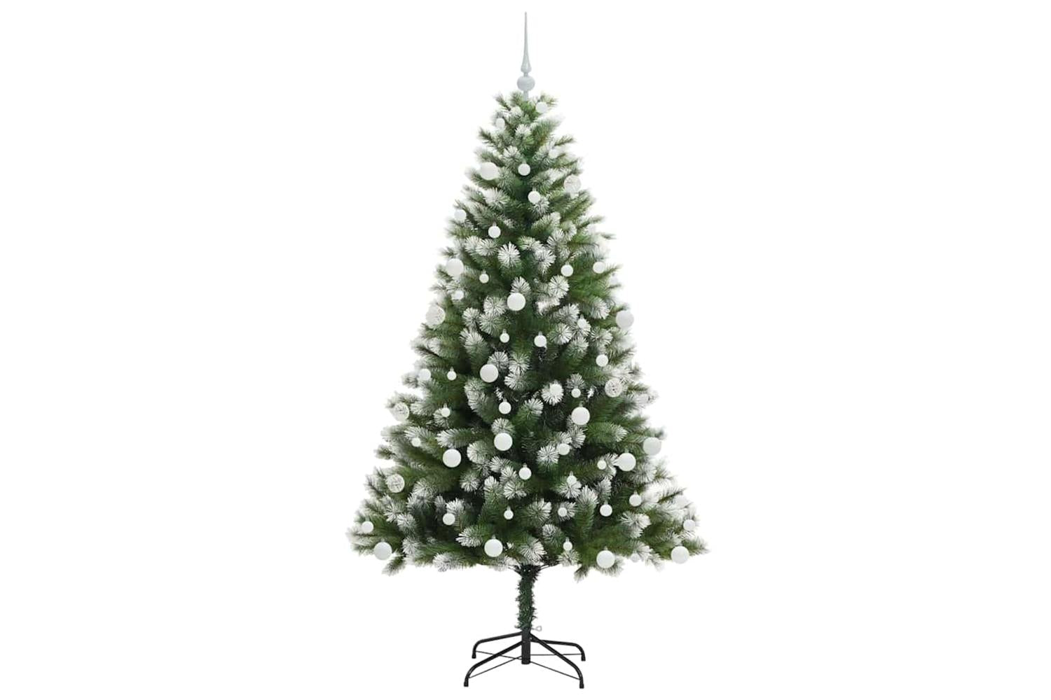 Vidaxl Artificial Hinged Christmas Tree With Flocked Snow 180 Cm-4