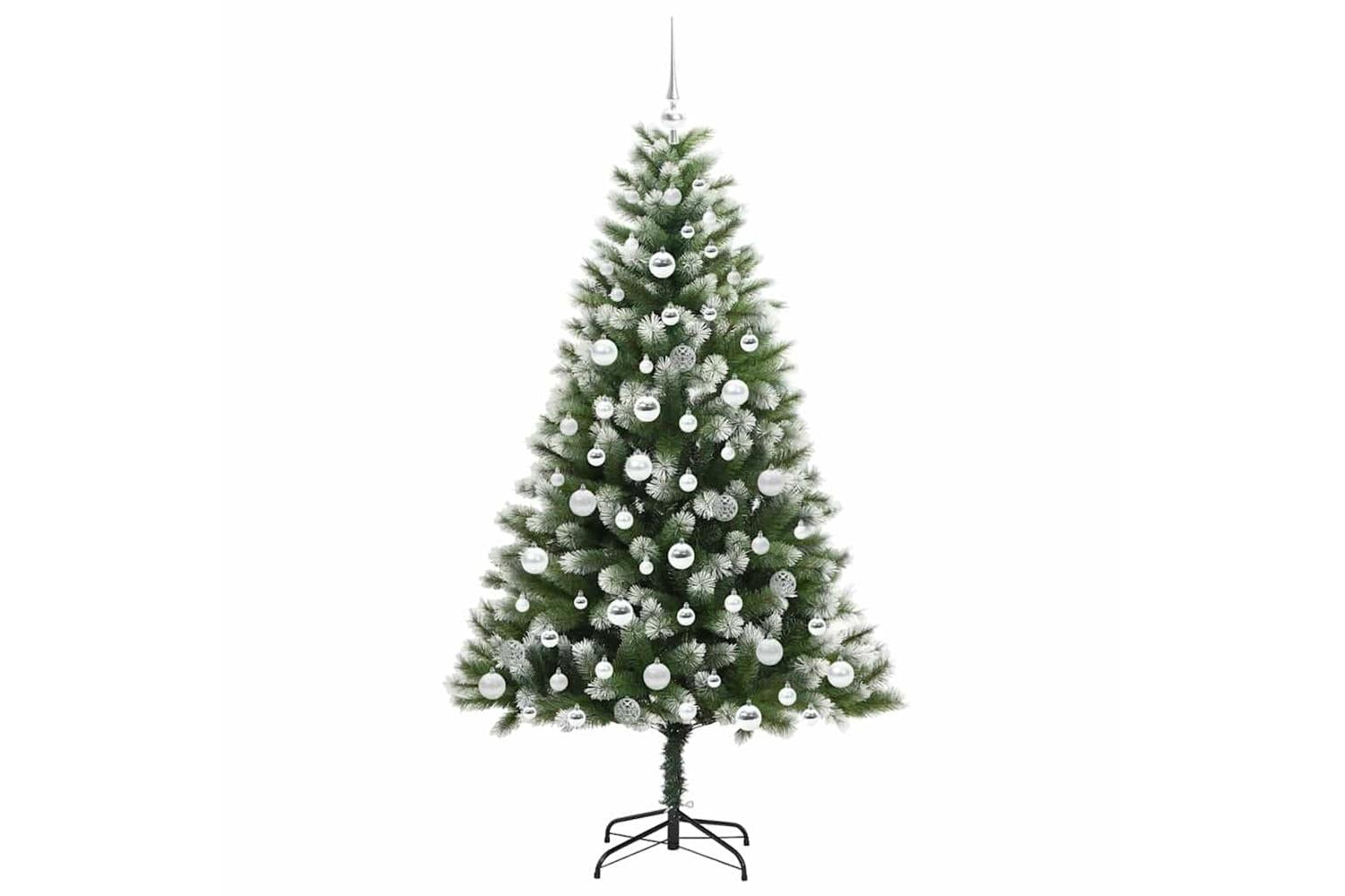 Vidaxl Artificial Hinged Christmas Tree With Flocked Snow 180 Cm-4