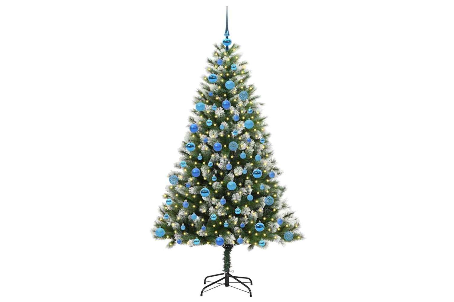 Vidaxl Artificial Hinged Christmas Tree With Flocked Snow 180 Cm-3