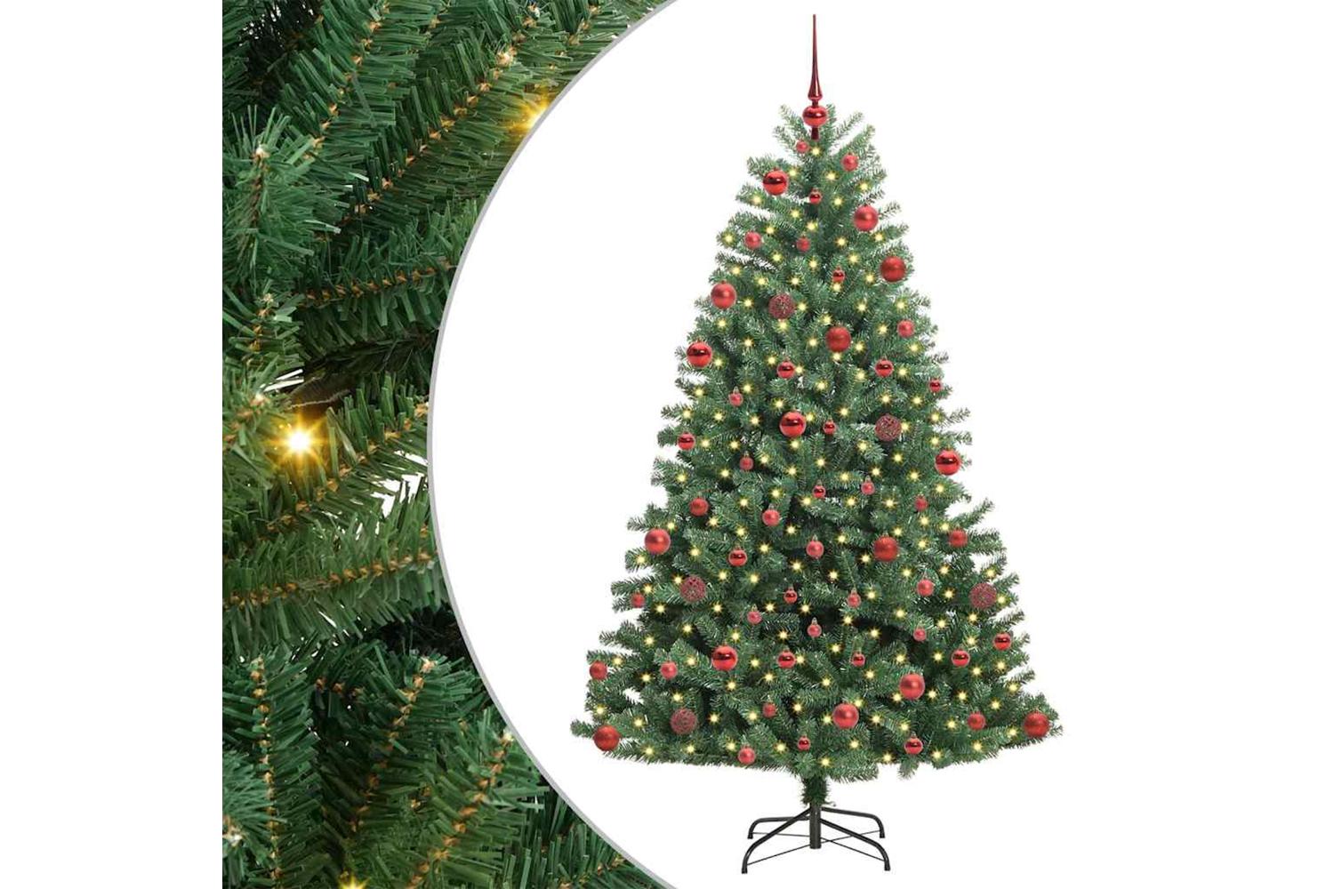 Vidaxl Artificial Hinged Christmas Tree Green 180 Cm Pvc And Metal-2