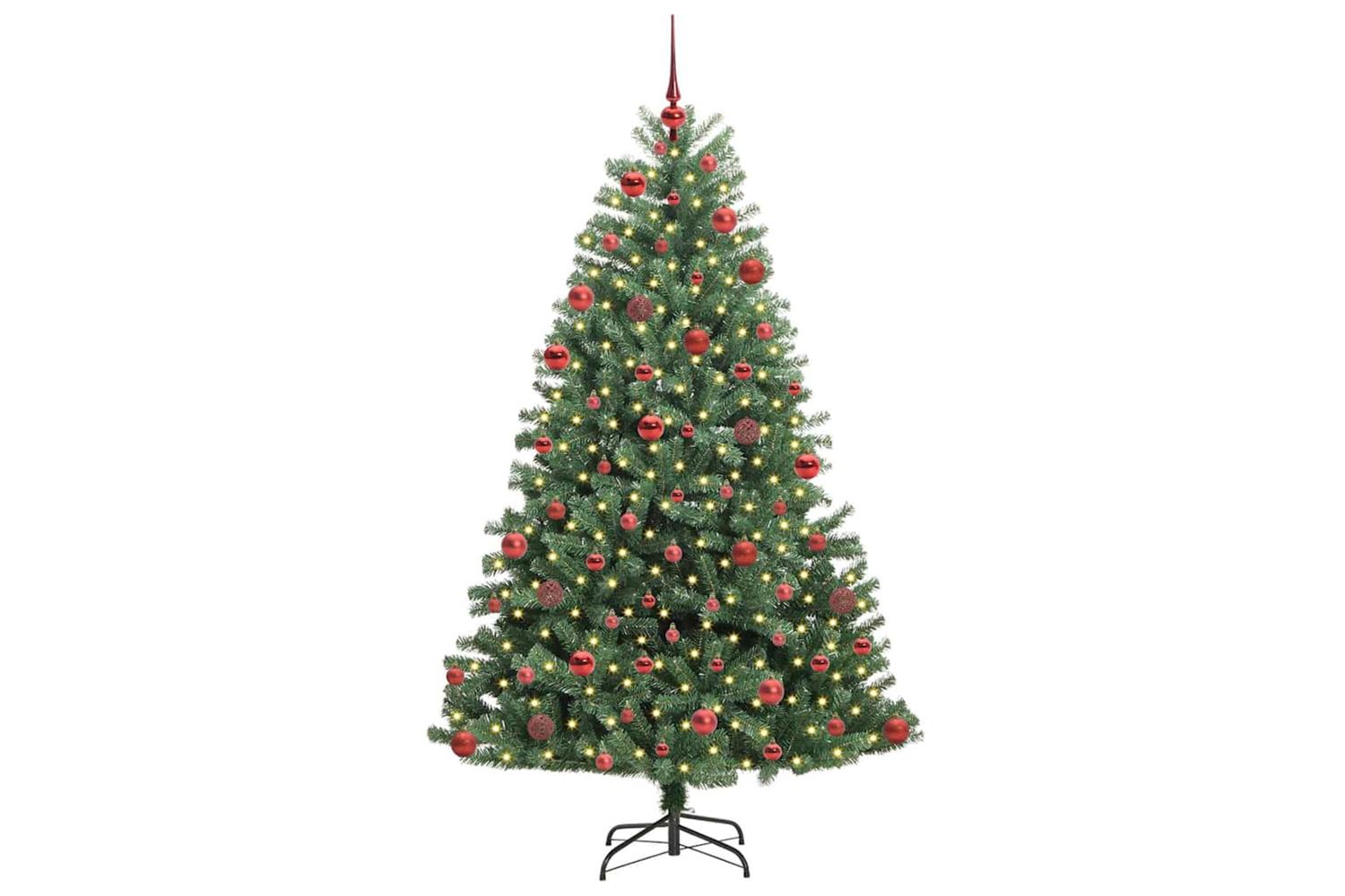 Vidaxl Artificial Hinged Christmas Tree Green 180 Cm Pvc And Metal-3