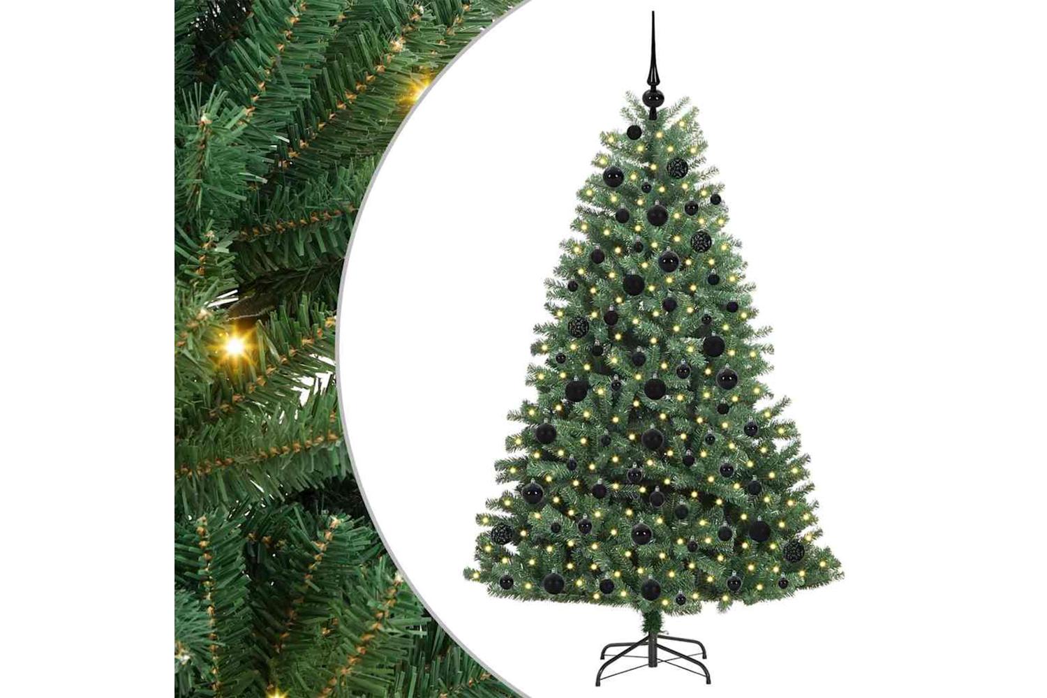 Vidaxl Artificial Hinged Christmas Tree Green 180 Cm Pvc And Metal-2