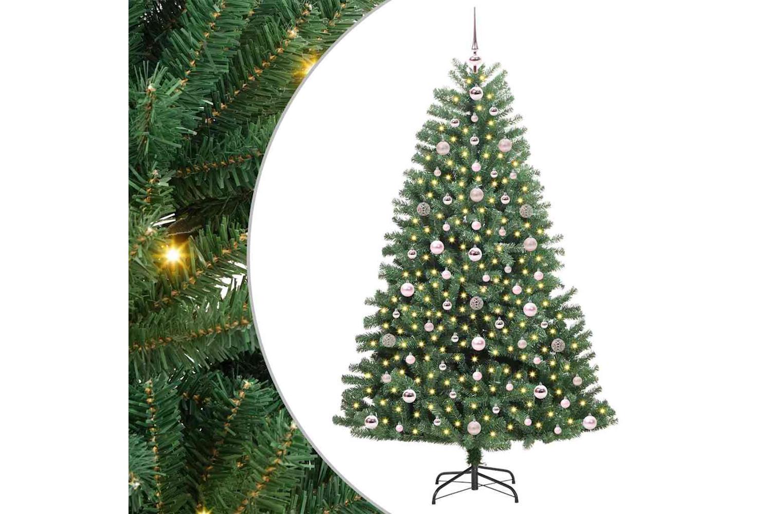 Vidaxl Artificial Hinged Christmas Tree Green 180 Cm Pvc And Metal-2