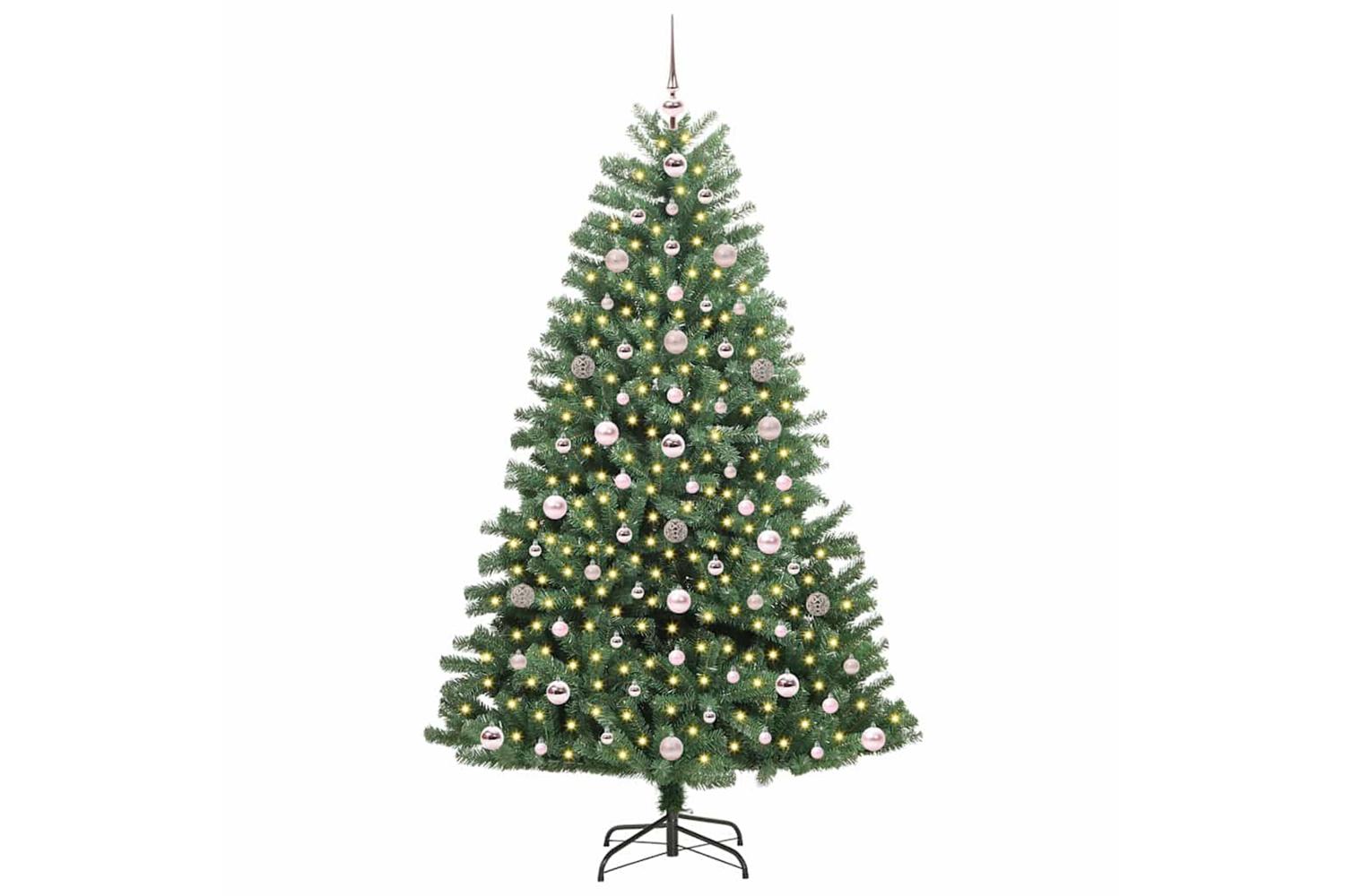 Vidaxl Artificial Hinged Christmas Tree Green 180 Cm Pvc And Metal-3