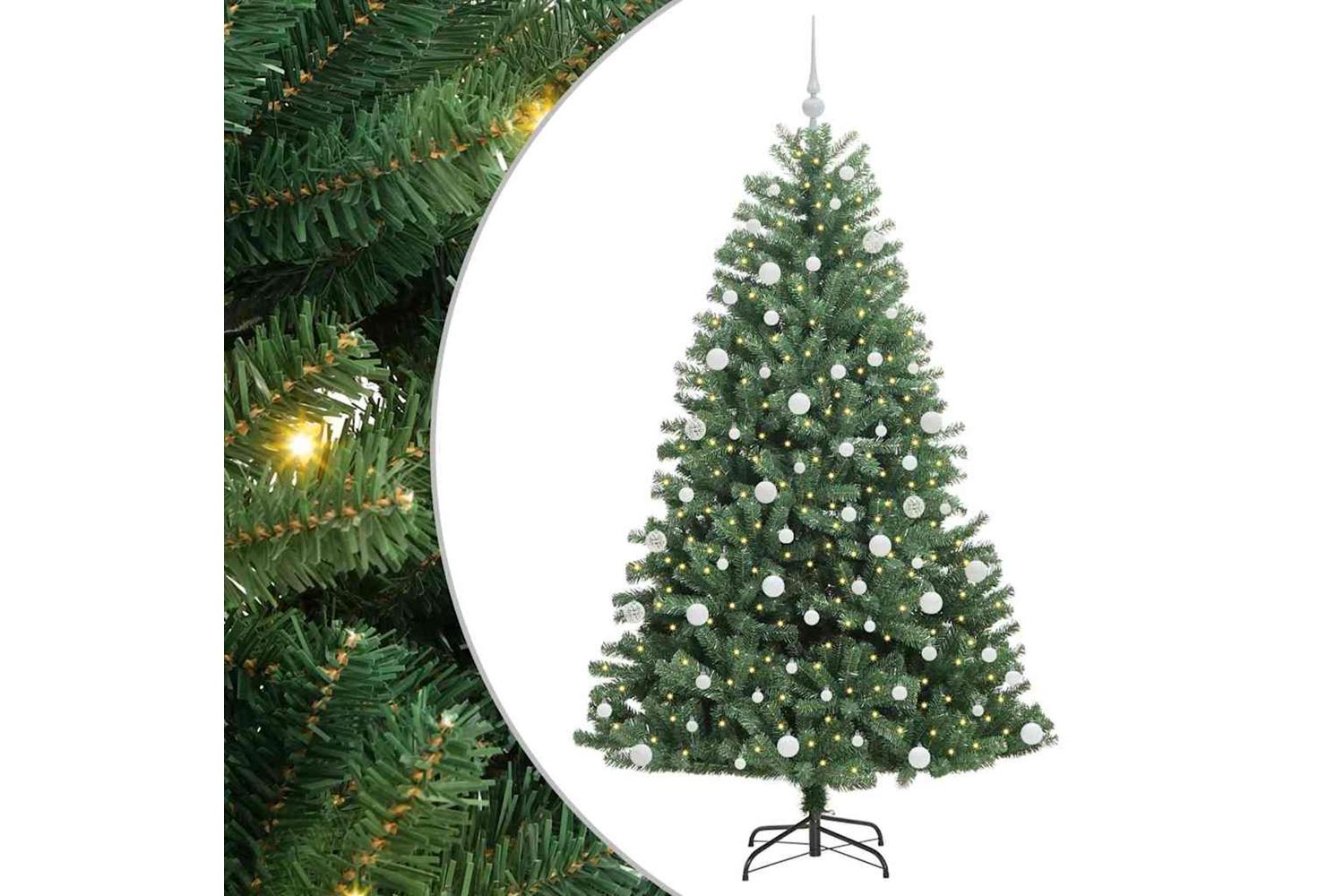 Vidaxl Artificial Hinged Christmas Tree Green 180 Cm Pvc And Metal-2