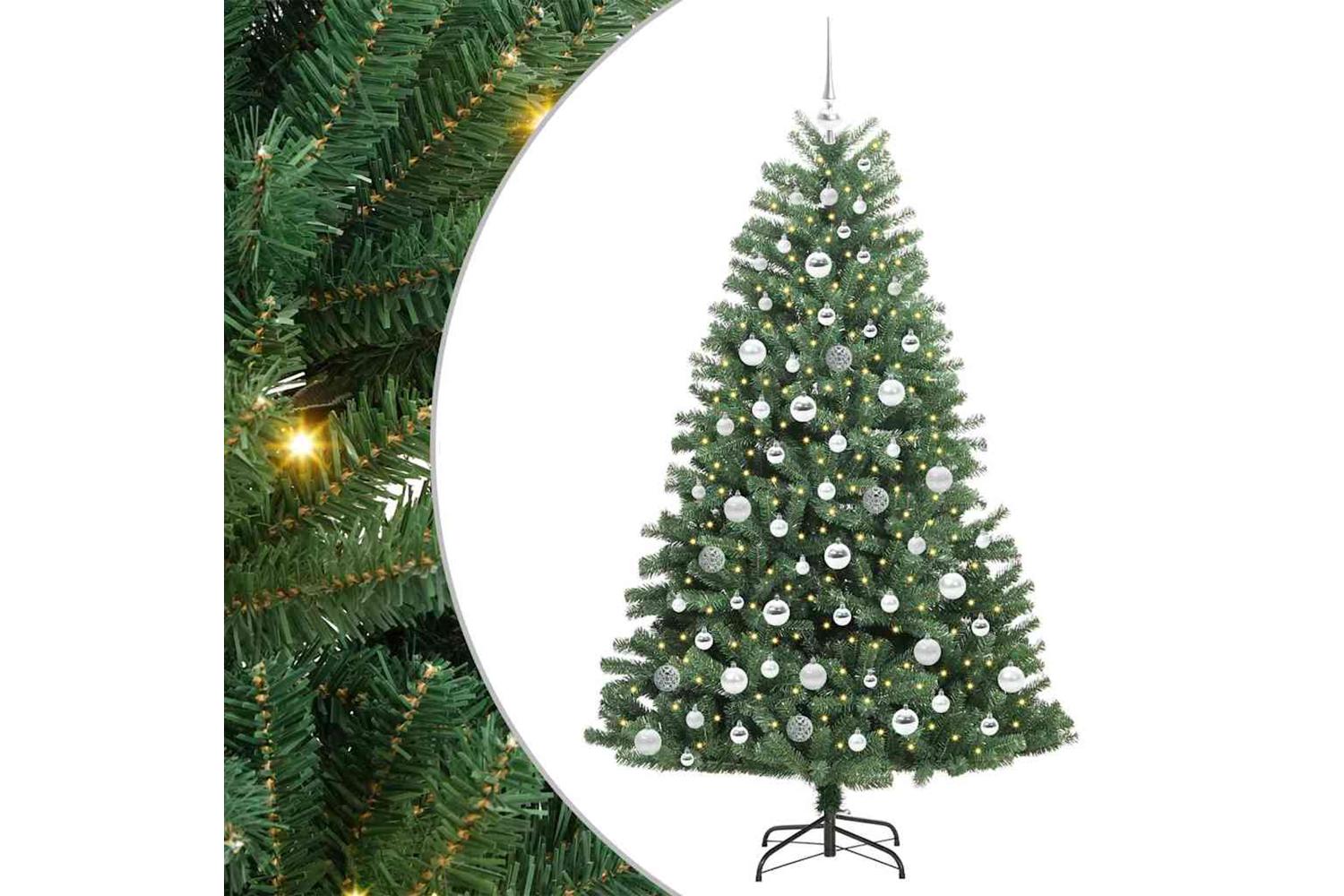 Vidaxl Artificial Hinged Christmas Tree Green 180 Cm Pvc And Metal-2