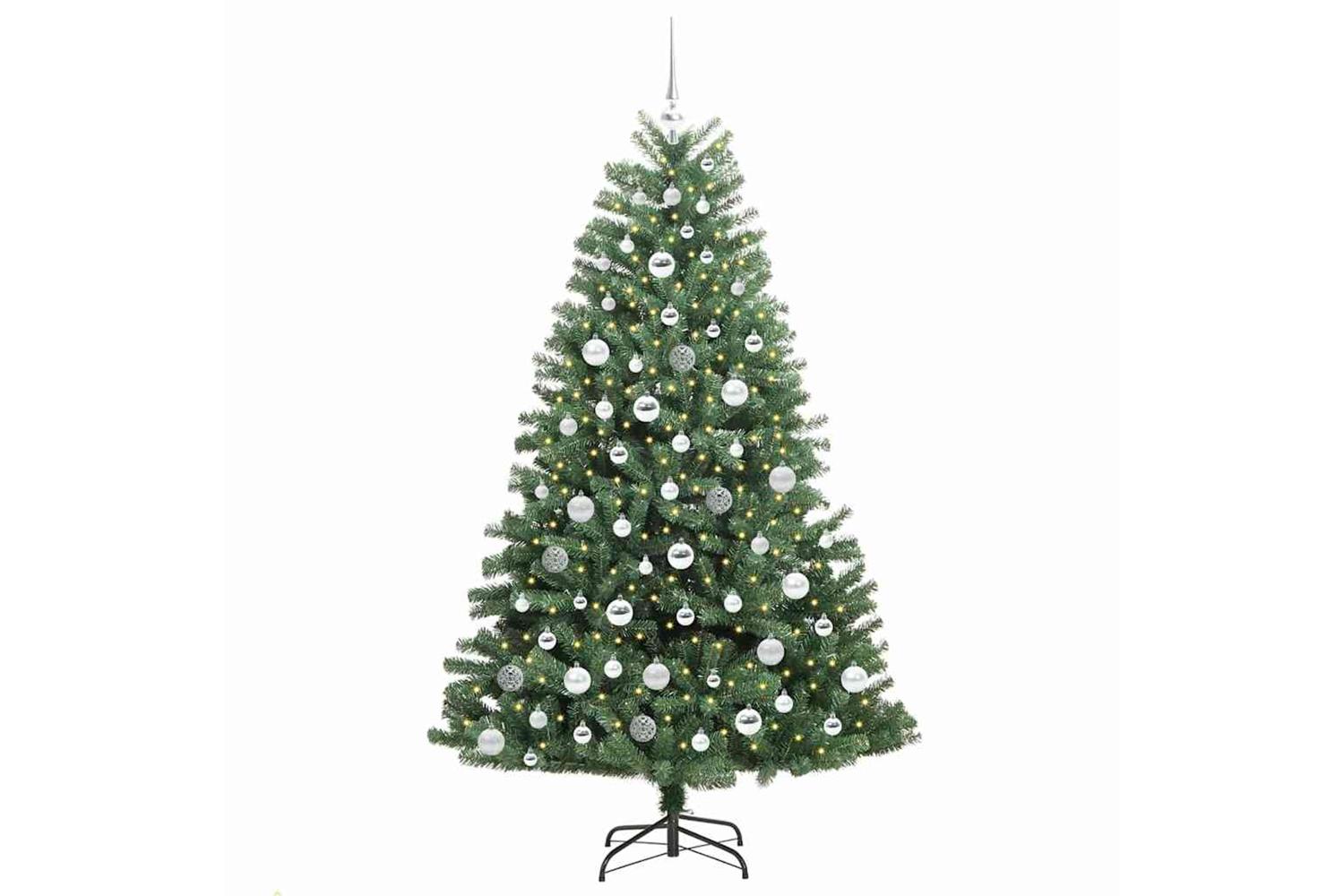 Vidaxl Artificial Hinged Christmas Tree Green 180 Cm Pvc And Metal-3