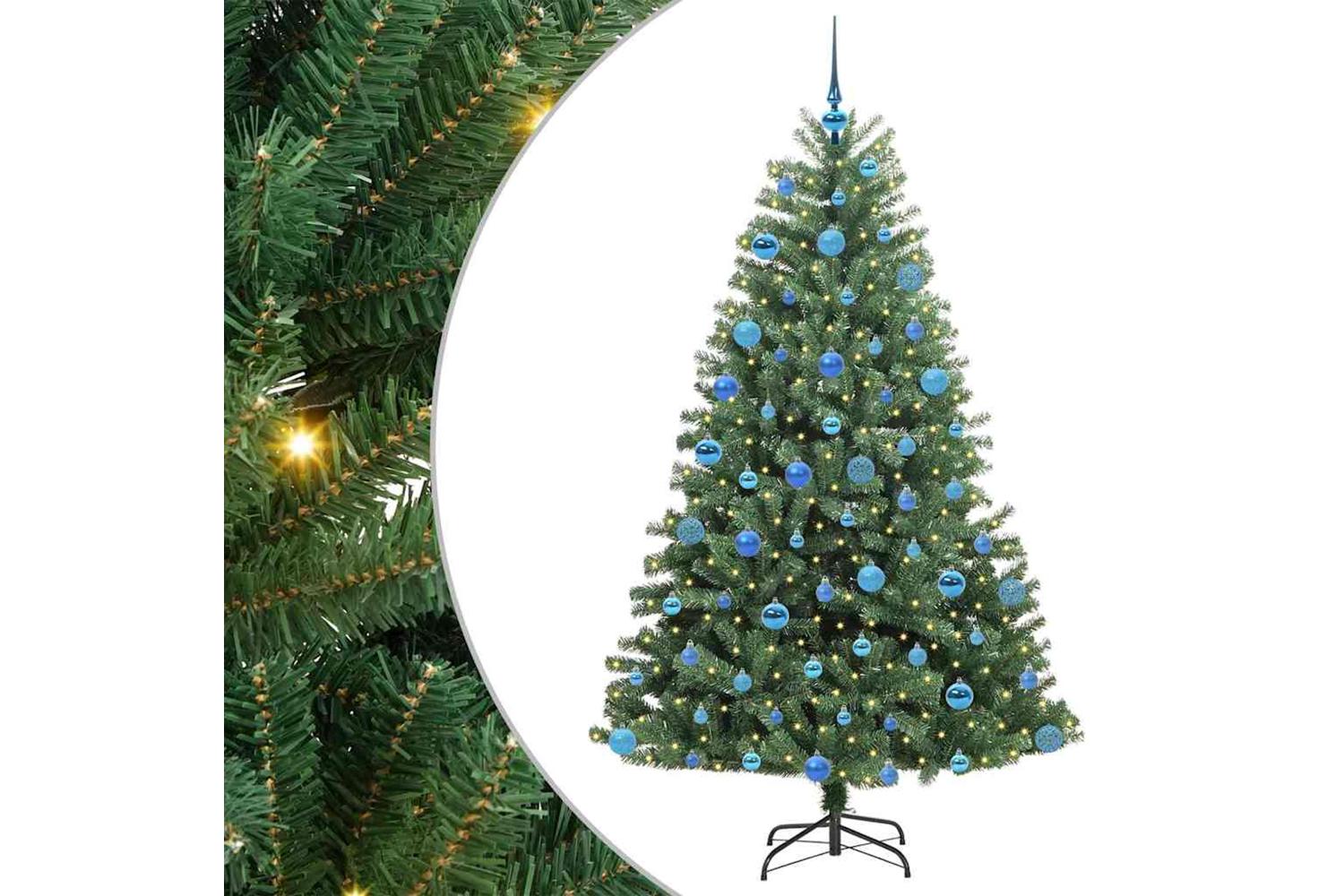 Vidaxl Artificial Hinged Christmas Tree Green 180 Cm Pvc And Metal-2