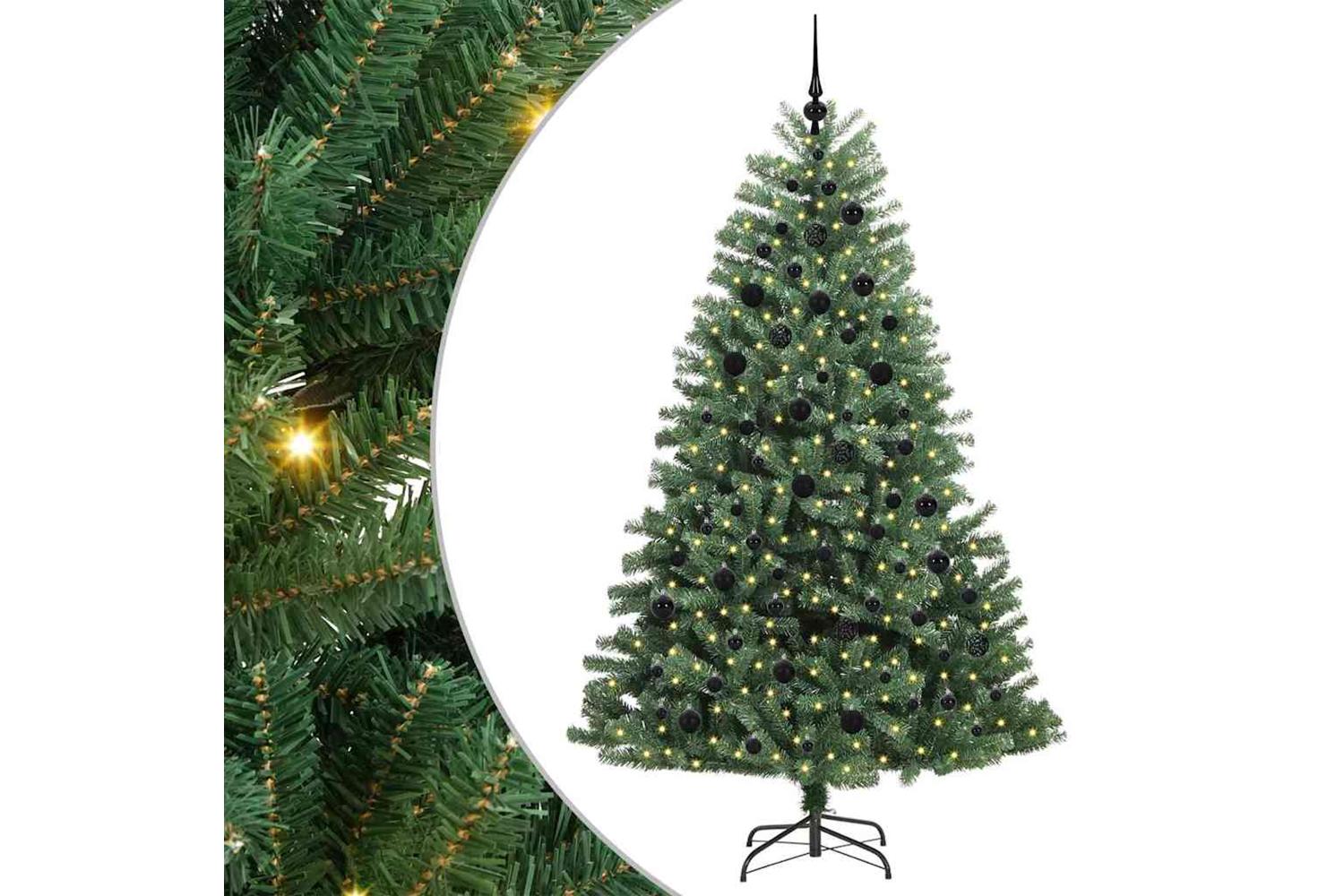 Vidaxl Artificial Hinged Christmas Tree Green 210 Cm Pvc And Metal-2