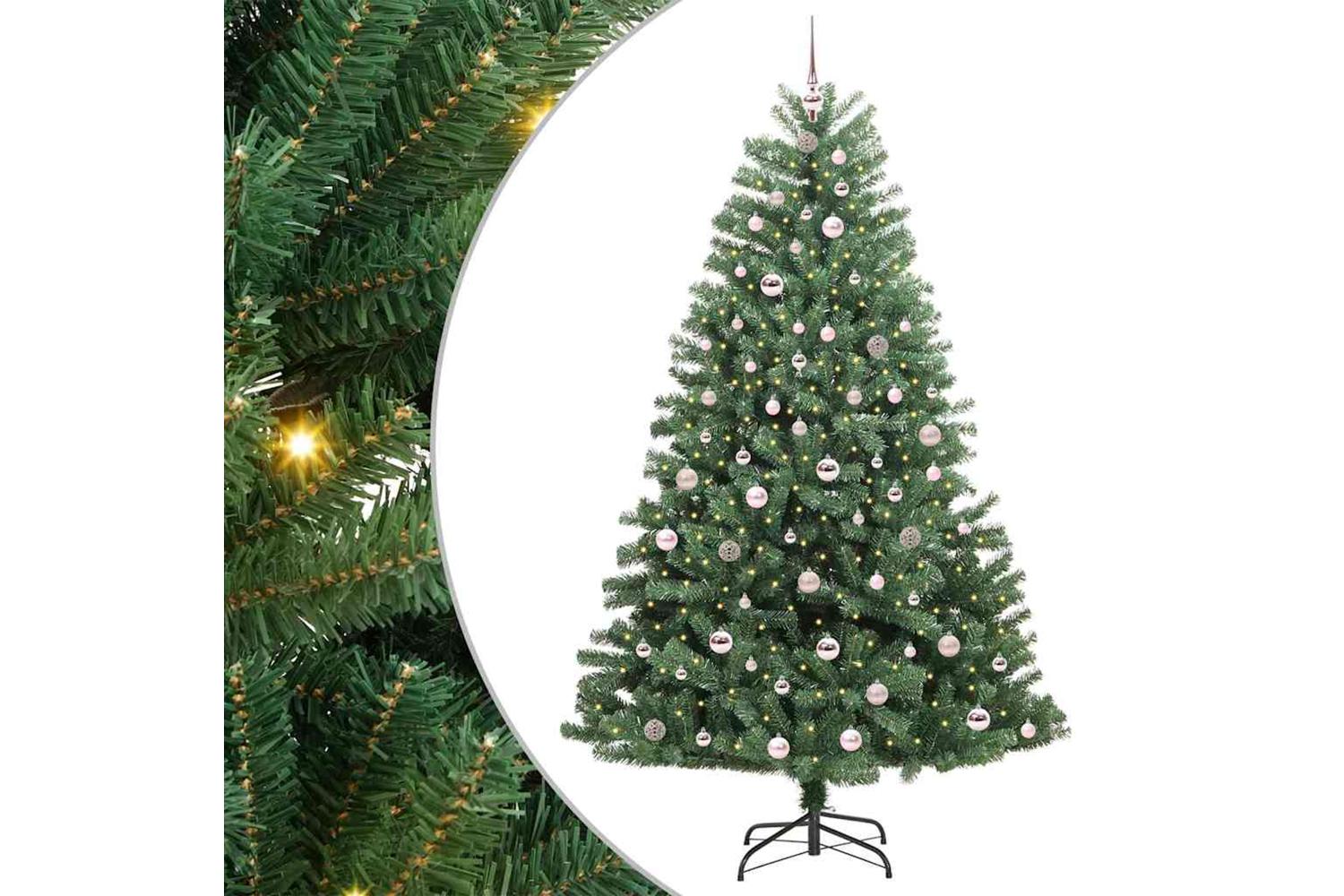 Vidaxl Artificial Hinged Christmas Tree Green 210 Cm Pvc And Metal