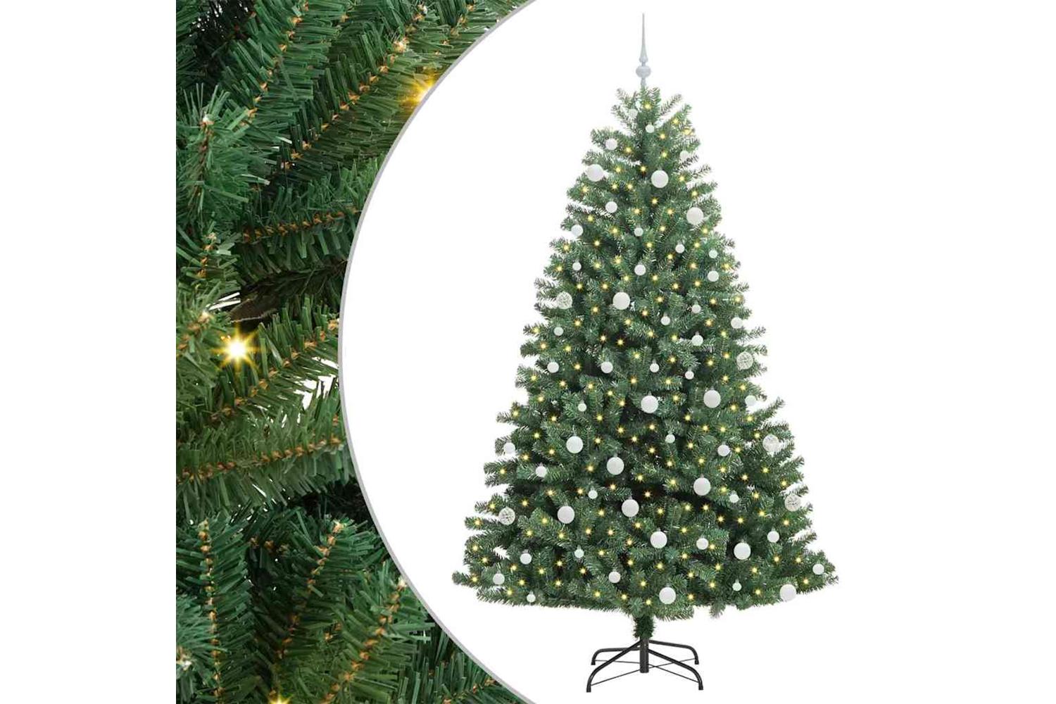 Vidaxl Artificial Hinged Christmas Tree Green 210 Cm Pvc And Metal-2