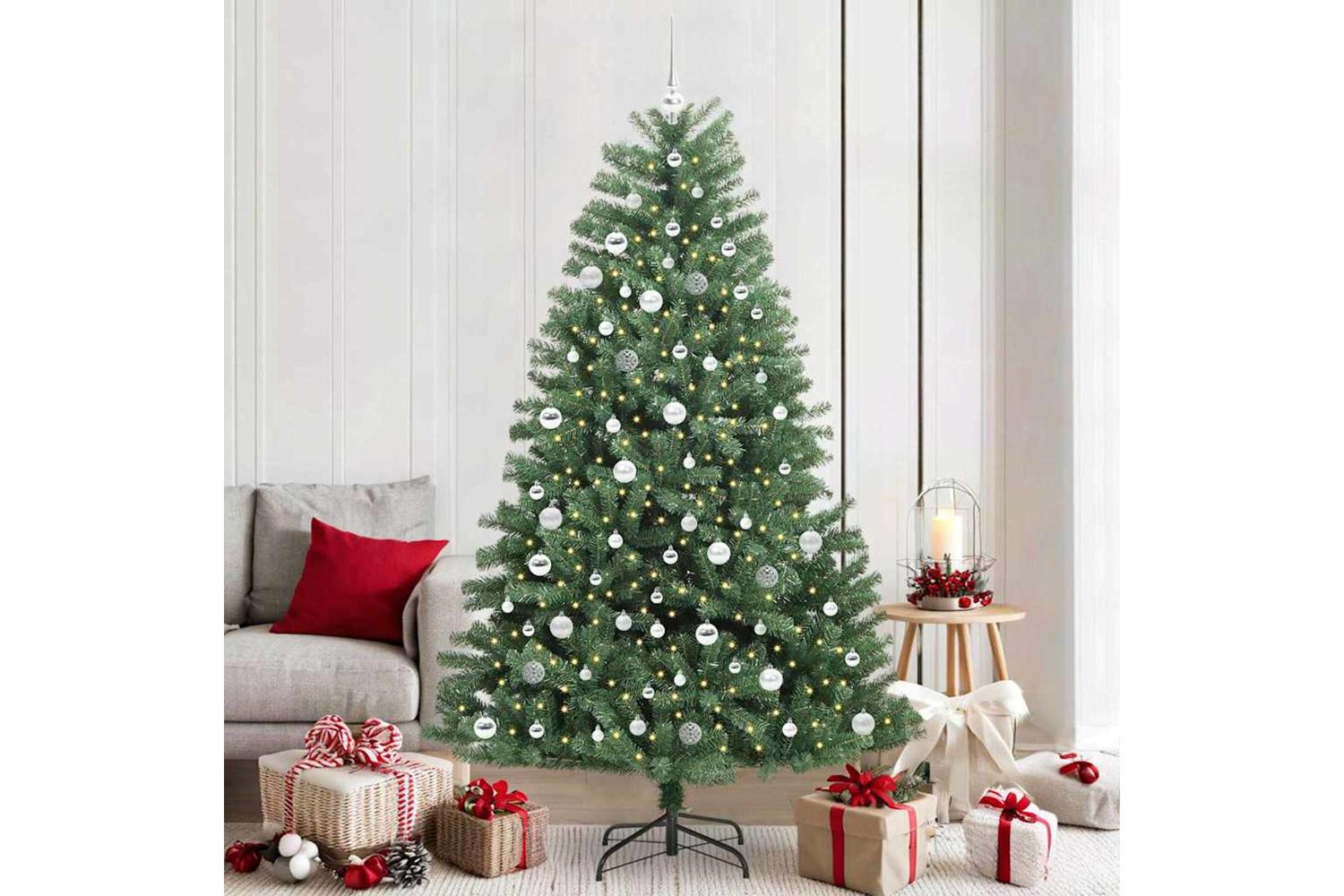 Vidaxl Artificial Hinged Christmas Tree Green 210 Cm Pvc And Metal-3