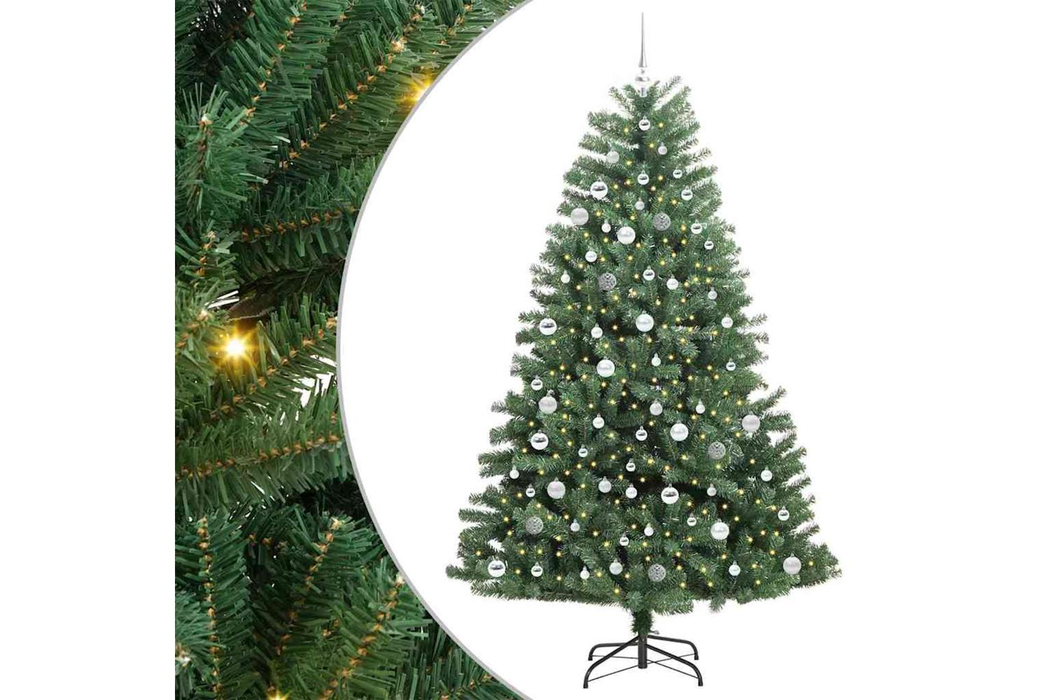 Vidaxl Artificial Hinged Christmas Tree Green 210 Cm Pvc And Metal-4