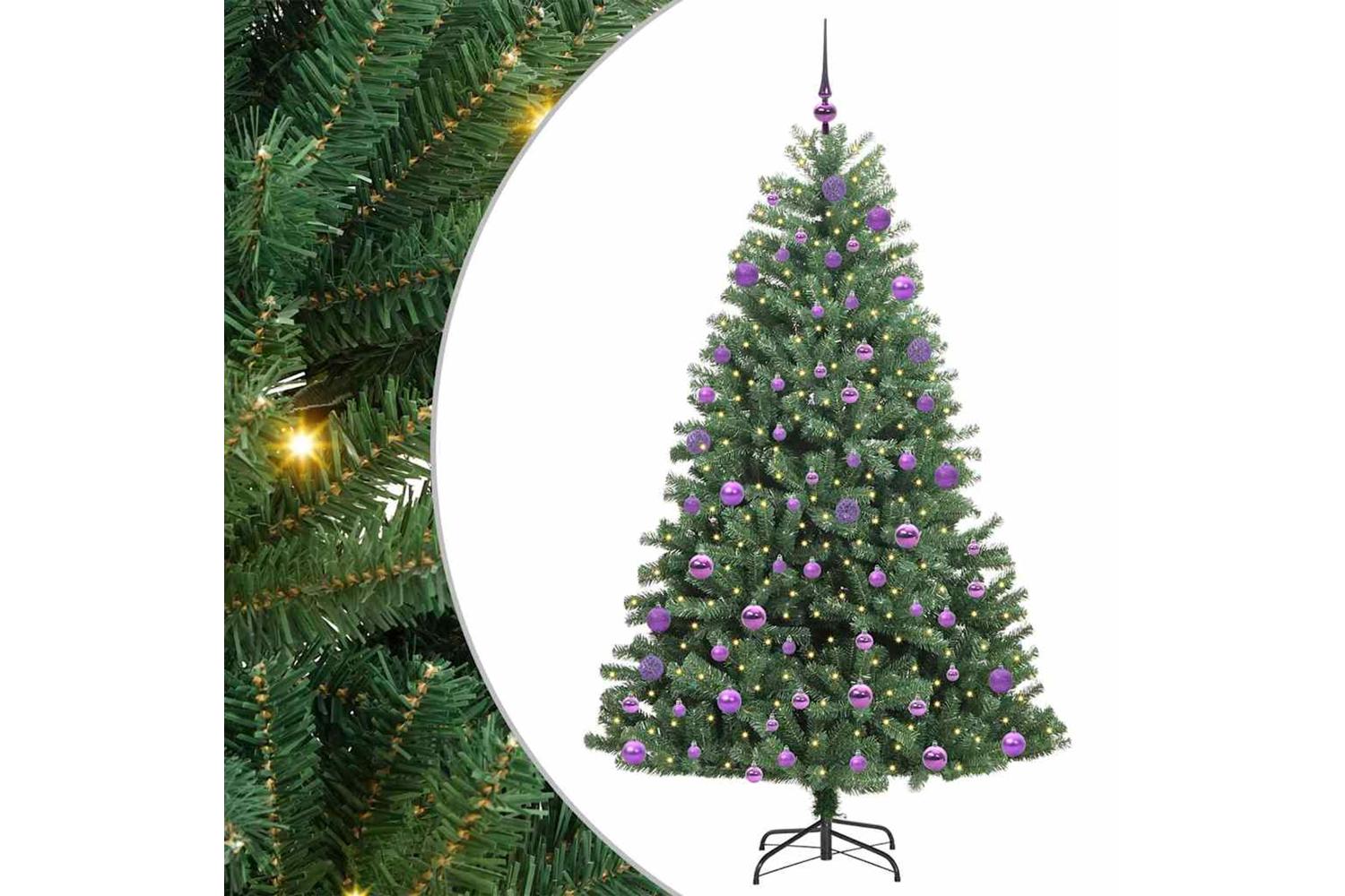 Vidaxl Artificial Hinged Christmas Tree Green 210 Cm Pvc And Metal-2