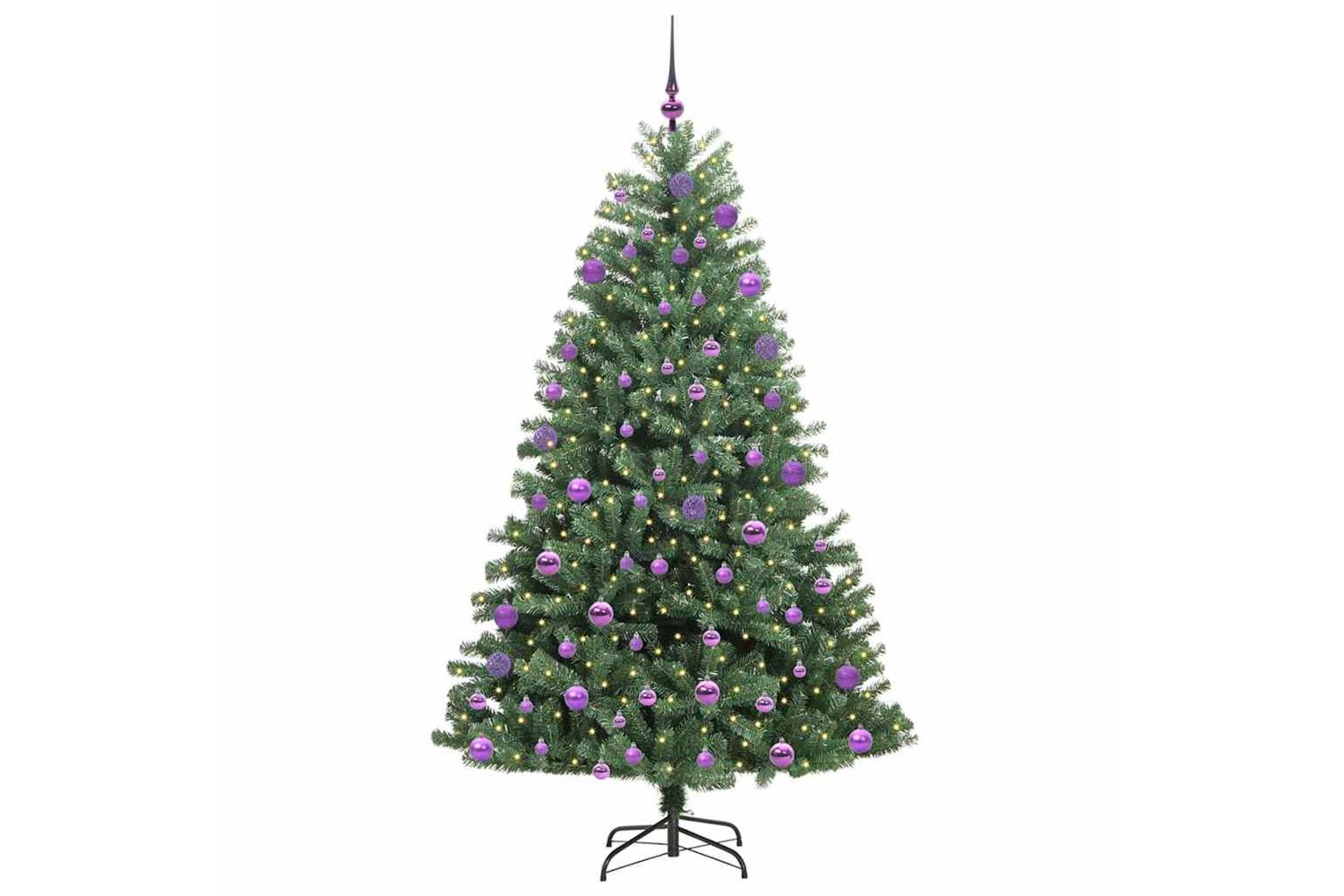 Vidaxl Artificial Hinged Christmas Tree Green 210 Cm Pvc And Metal-3