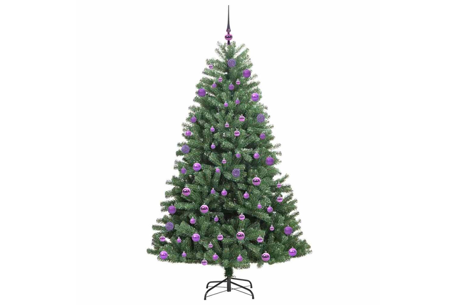 Vidaxl Artificial Hinged Christmas Tree Green 210 Cm Pvc And Metal-4