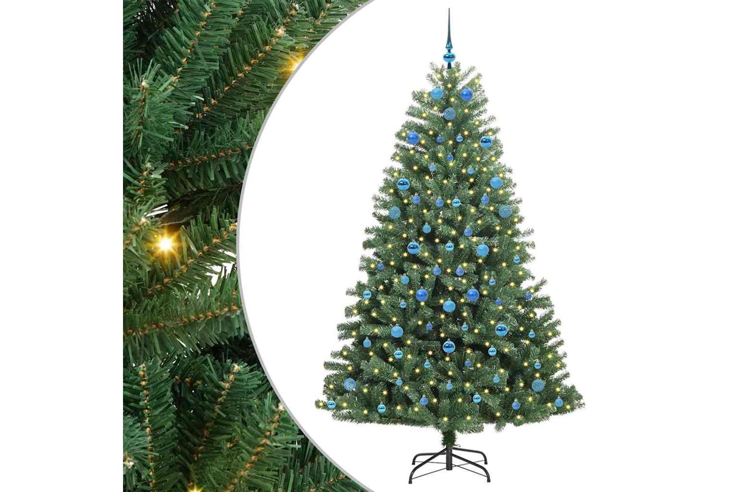 Vidaxl Artificial Hinged Christmas Tree Green 210 Cm Pvc And Metal-2