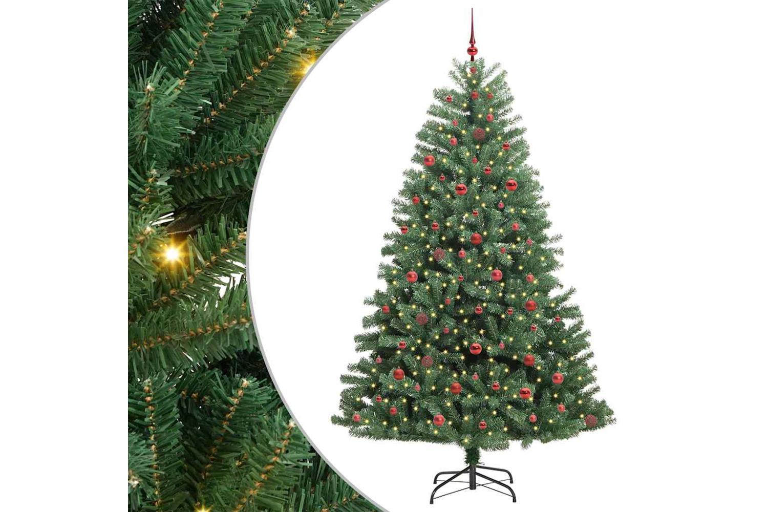 Vidaxl Artificial Hinged Christmas Tree Green 240 Cm Pvc And Metal-2