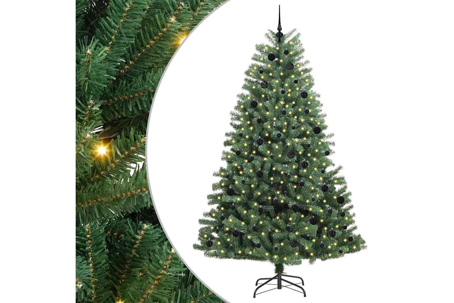 Vidaxl Artificial Hinged Christmas Tree Green 240 Cm Pvc And Metal-2