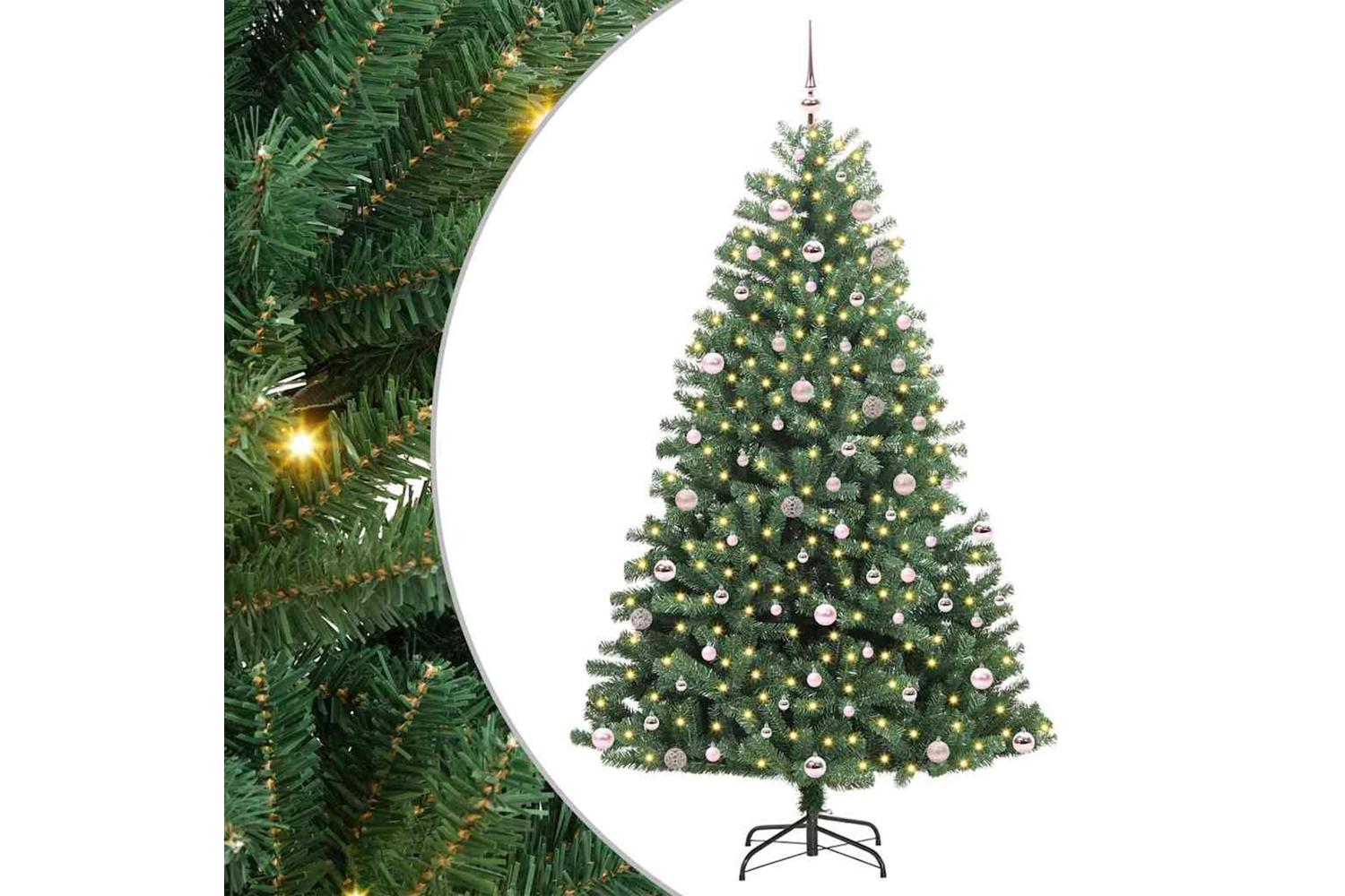 Vidaxl Artificial Hinged Christmas Tree Green 240 Cm Pvc And Metal-2