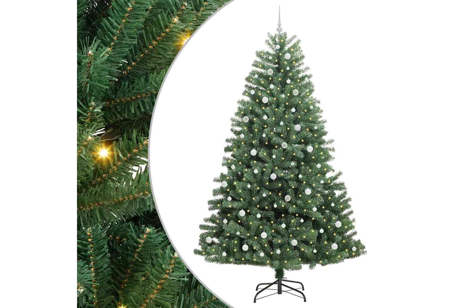 Vidaxl Artificial Hinged Christmas Tree Green 240 Cm Pvc And Metal-2