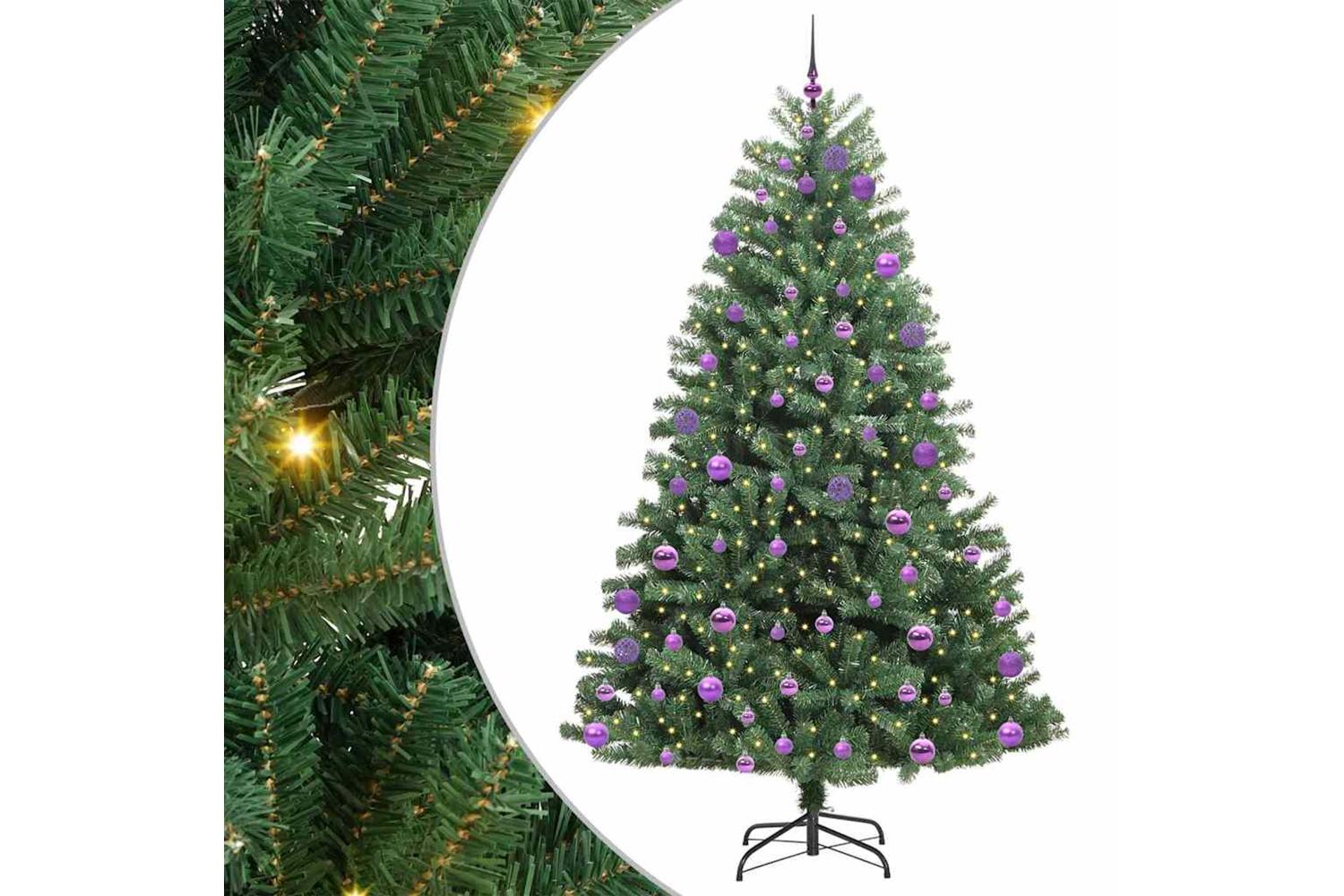 Vidaxl Artificial Hinged Christmas Tree Green 240 Cm Pvc And Metal-2