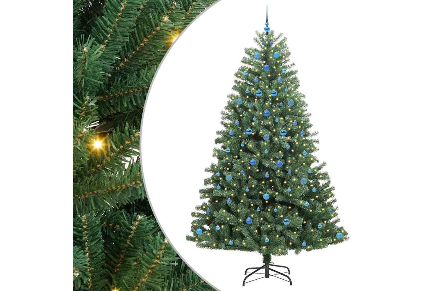 Vidaxl Artificial Hinged Christmas Tree Green 240 Cm Pvc And Metal