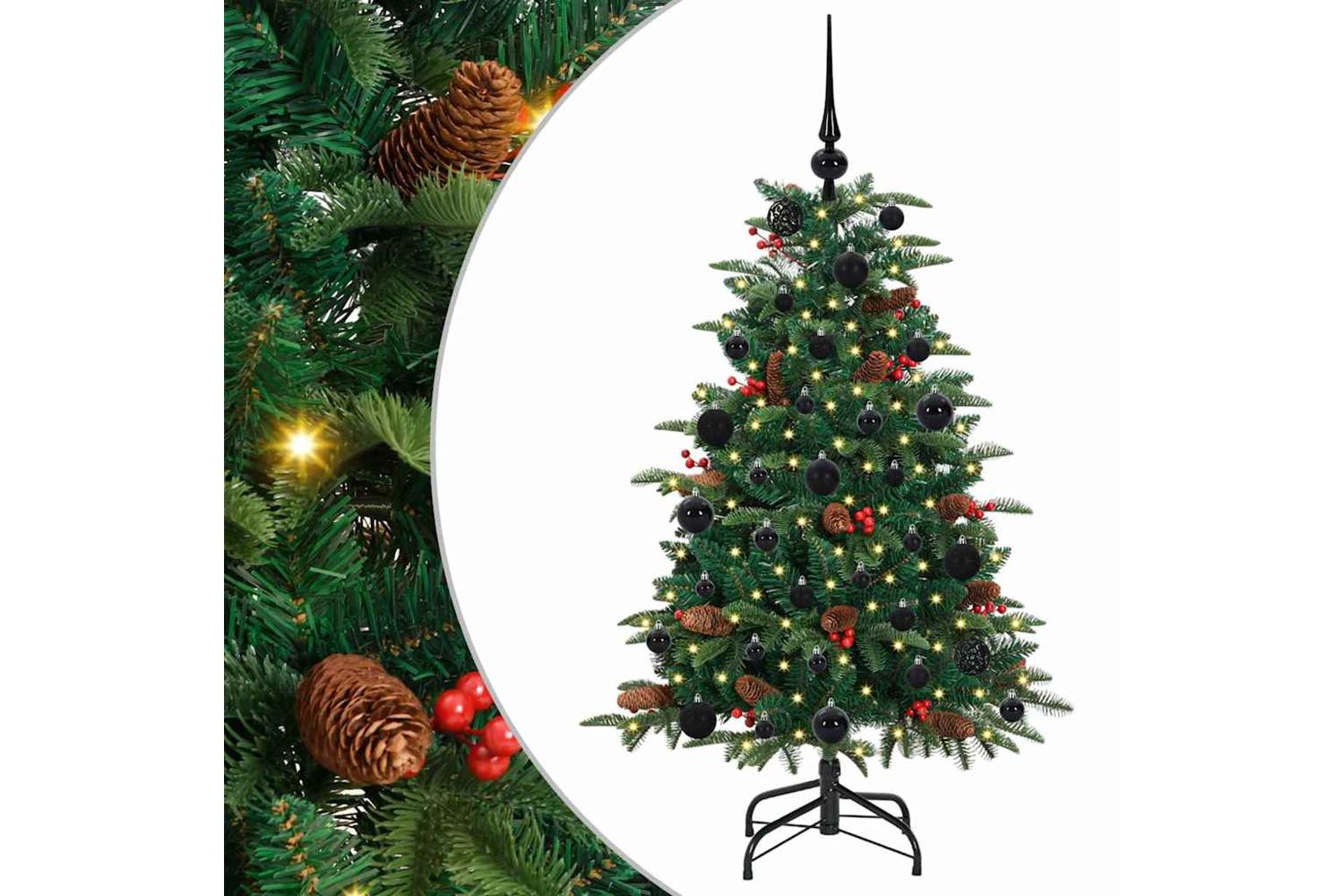Vidaxl Artificial Christmas Tree With 150 Leds With Stand Green 120 Cm-2