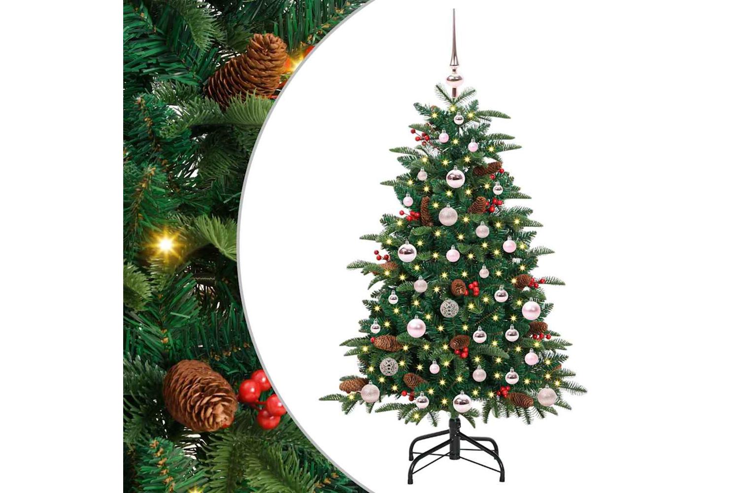 Vidaxl Artificial Christmas Tree With 150 Leds With Stand Green 120 Cm-2