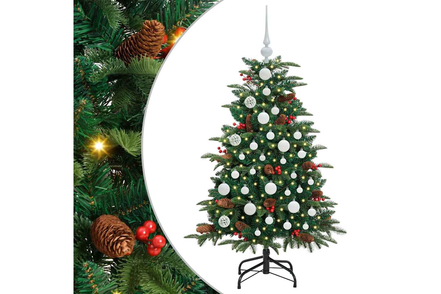 Vidaxl Artificial Christmas Tree With 150 Leds With Stand Green 120 Cm-2