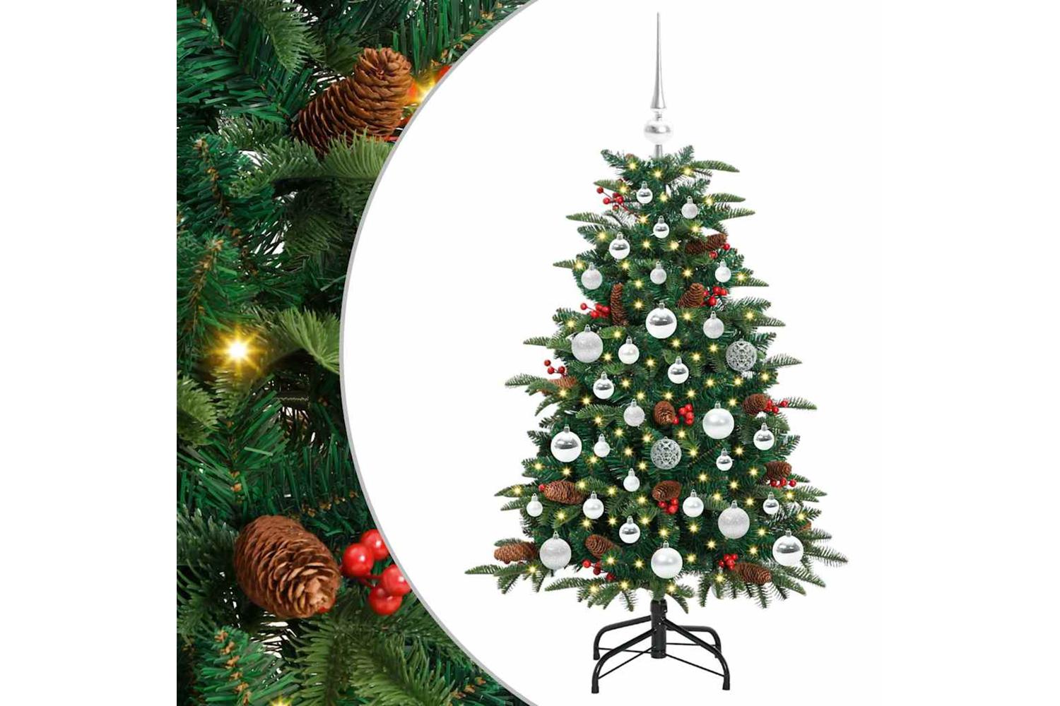 Vidaxl Artificial Christmas Tree With 150 Leds With Stand Green 120 Cm-2