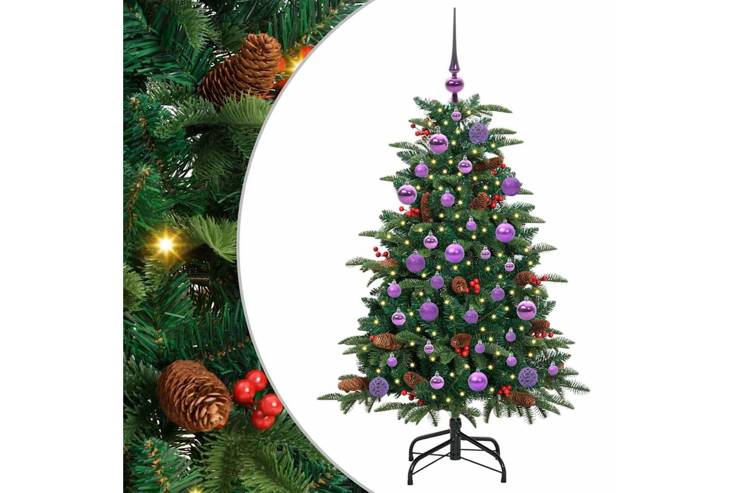 Vidaxl Artificial Christmas Tree With 150 Leds With Stand Green 120 Cm-2