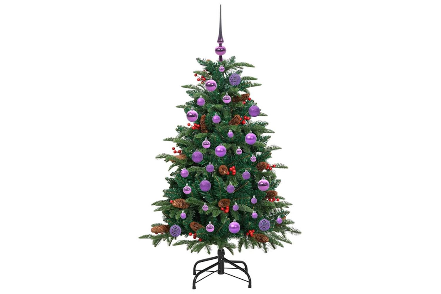 Vidaxl Artificial Christmas Tree With 150 Leds With Stand Green 120 Cm-4