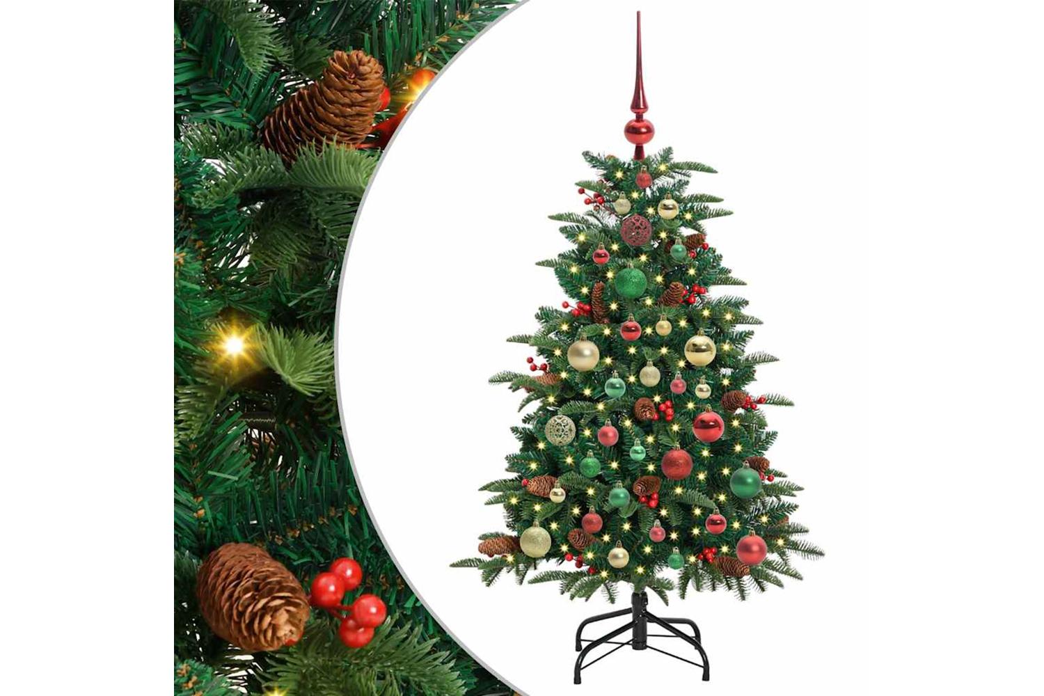 Vidaxl Artificial Christmas Tree With 150 Leds With Stand Green 120 Cm-2