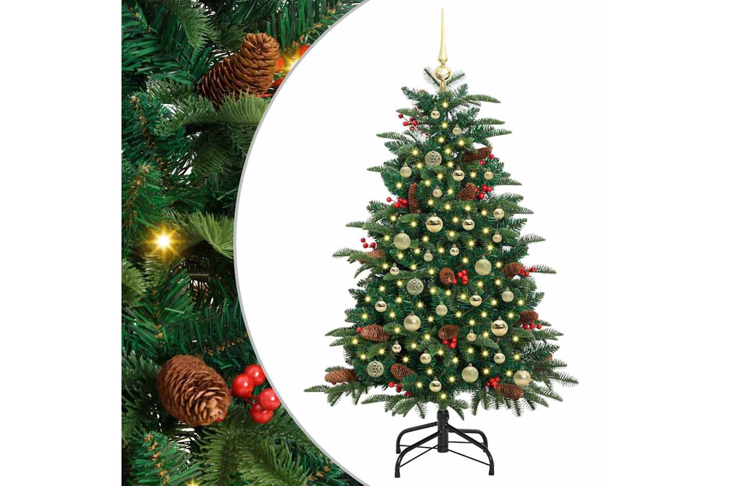 Vidaxl Artificial Christmas Tree With 150 Leds With Stand Green 150 Cm-2